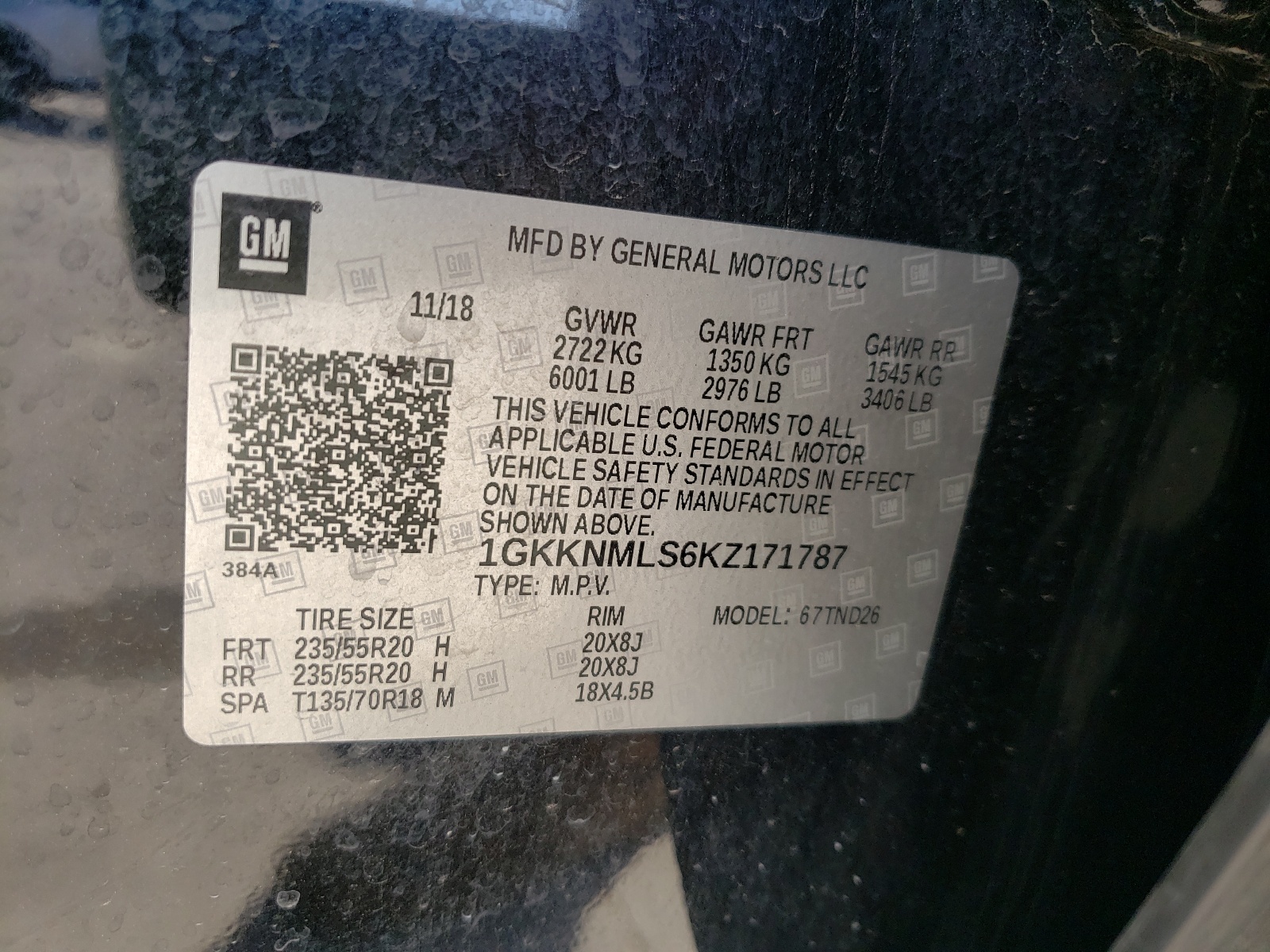 Photo 10 from auction – 2019 GMC ACADIA SLT with VIN 1GKKNMLS6KZ171787