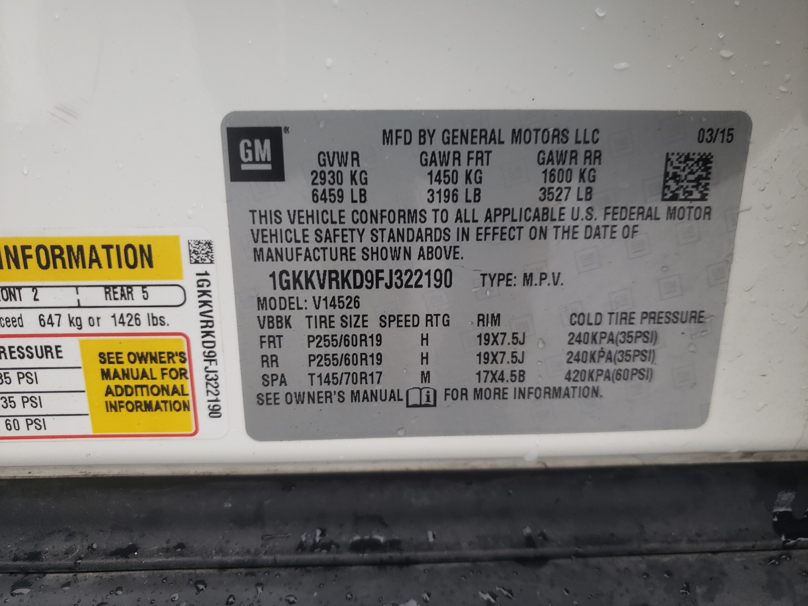 Zdjęcie 10 z aukcji – 2015 GMC ACADIA SLT z VIN 1GKKVRKD9FJ322190