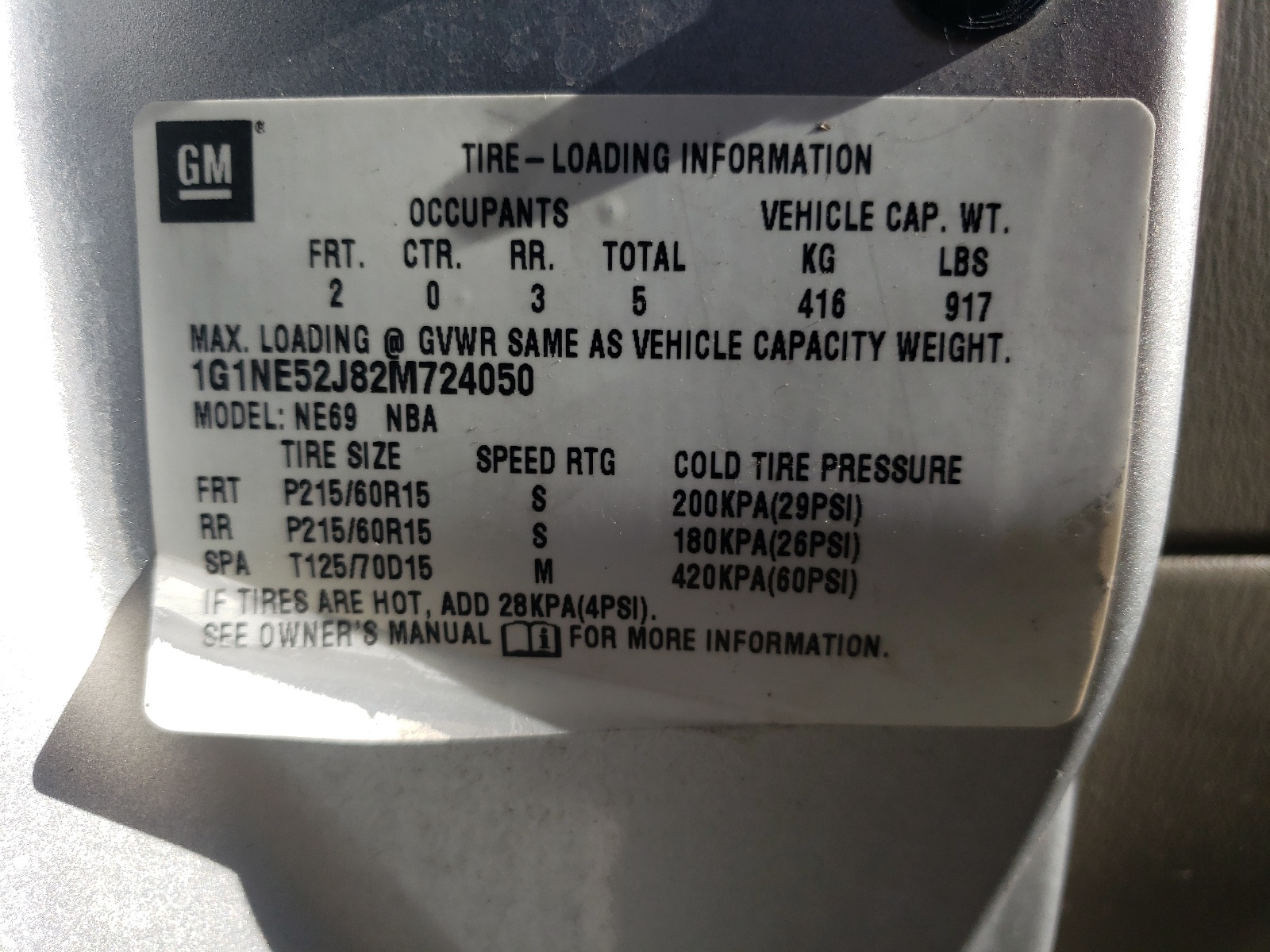 Photo 10 from auction – 2002 CHEVROLET MALIBU LS with VIN 1G1NE52J82M724050