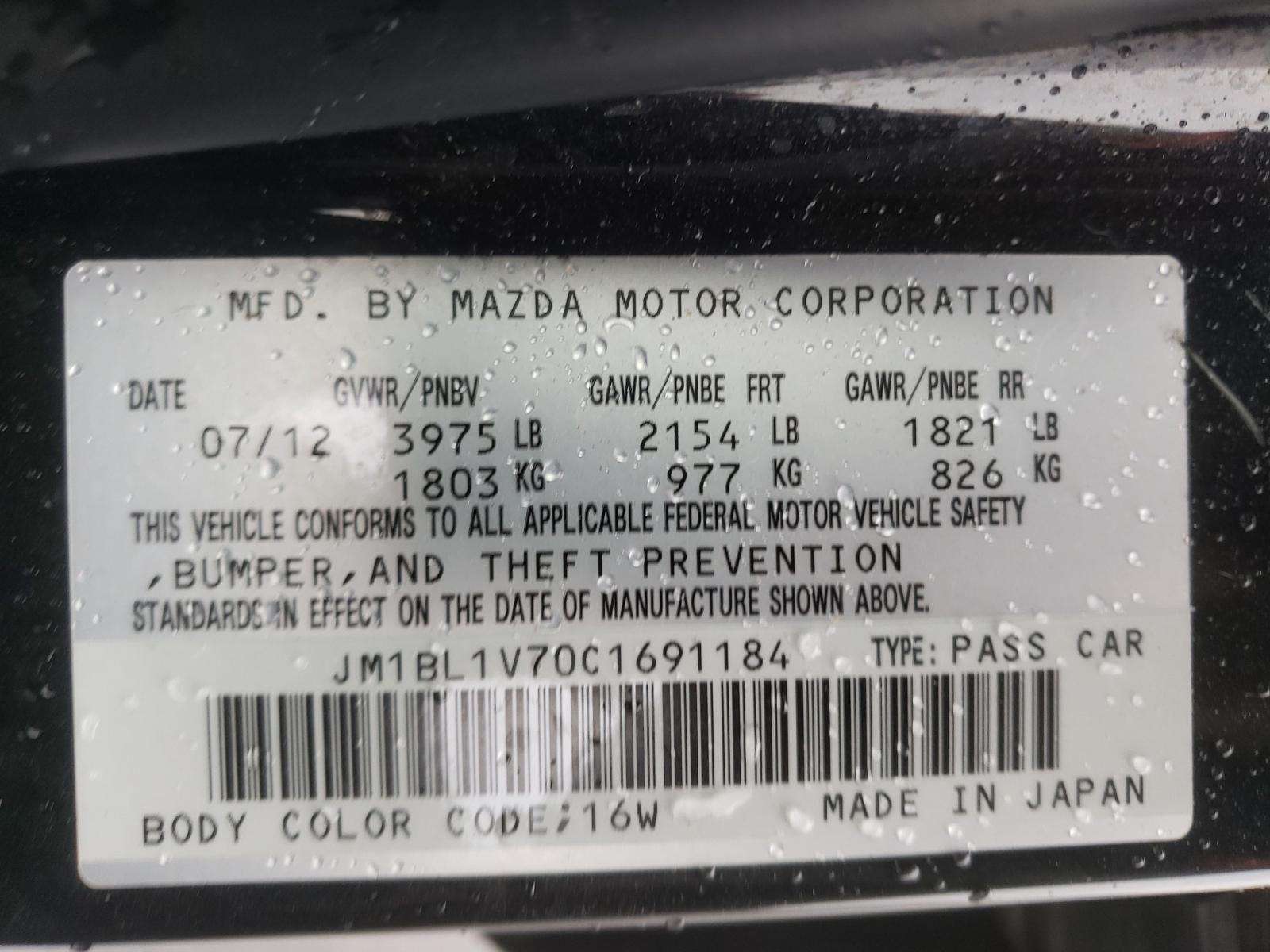 Photo 10 from auction – 2012 MAZDA 3 I with VIN JM1BL1V70C1691184