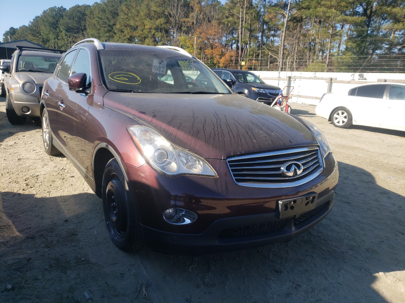 INFINITI EX37 BASE 2013 with VIN JN1BJ0HR5DM482412 - Photo from auction