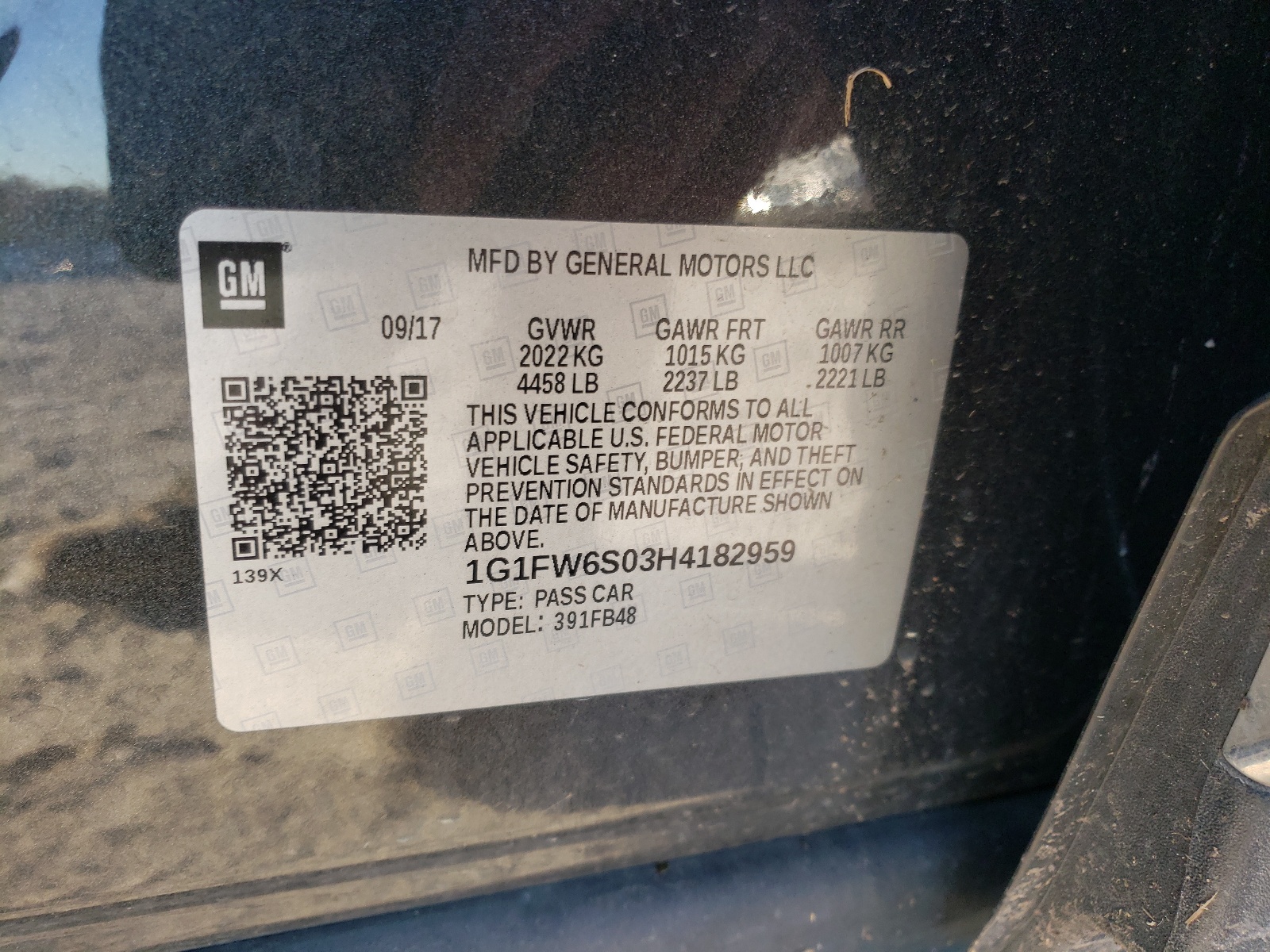 Photo 10 from auction – 2017 CHEVROLET BOLT EV LT with VIN 1G1FW6S03H4182959