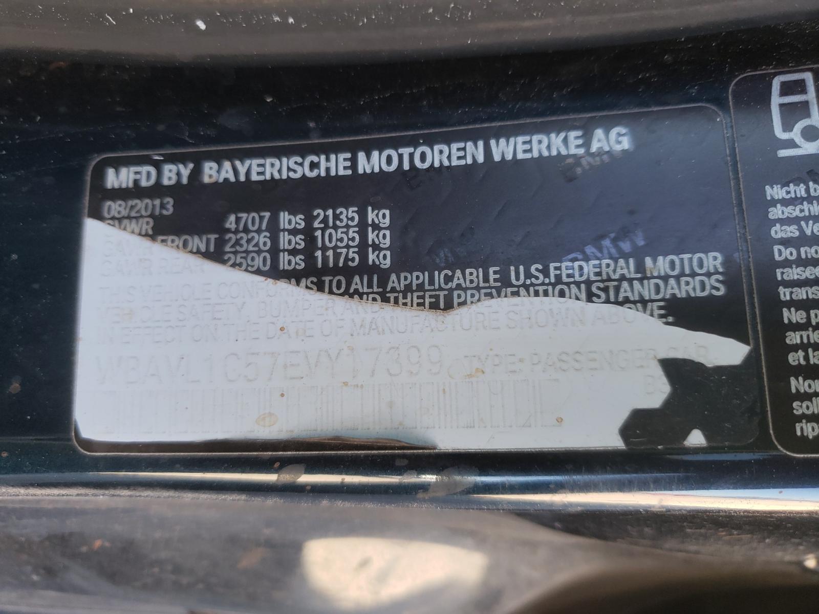 Photo 10 from auction – 2014 BMW X1 XDRIVE2 with VIN WBAVL1C57EVY17399