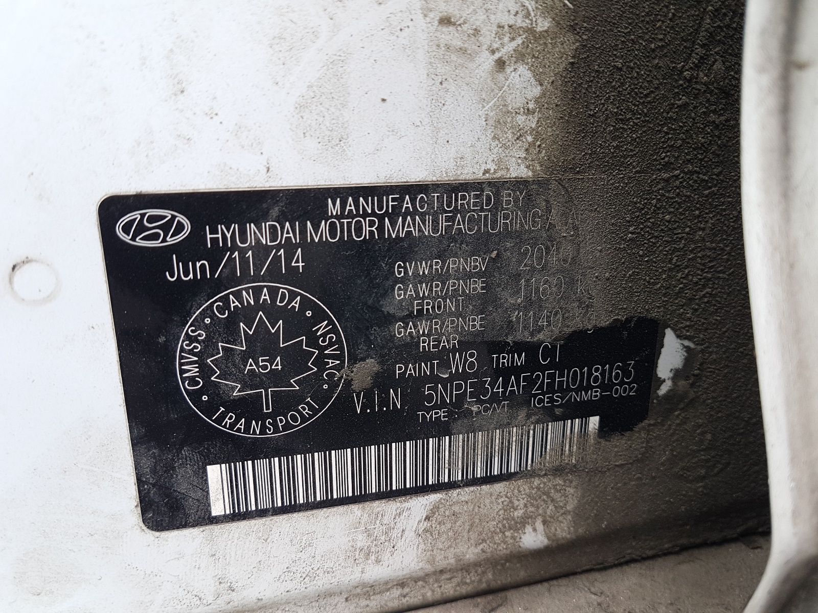 Photo 10 from auction – 2015 HYUNDAI SONATA SPO with VIN 5NPE34AF2FH018163