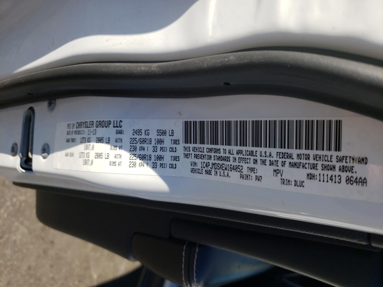 Photo 10 from auction – 2014 JEEP CHEROKEE L with VIN 1C4PJMDSXEW164052
