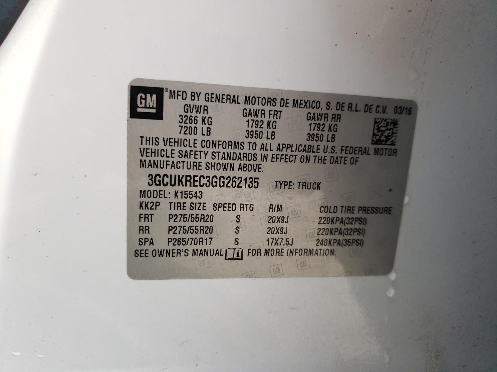 Photo 10 from auction – 2016 CHEVROLET SILVERADO with VIN 3GCUKREC3GG262135