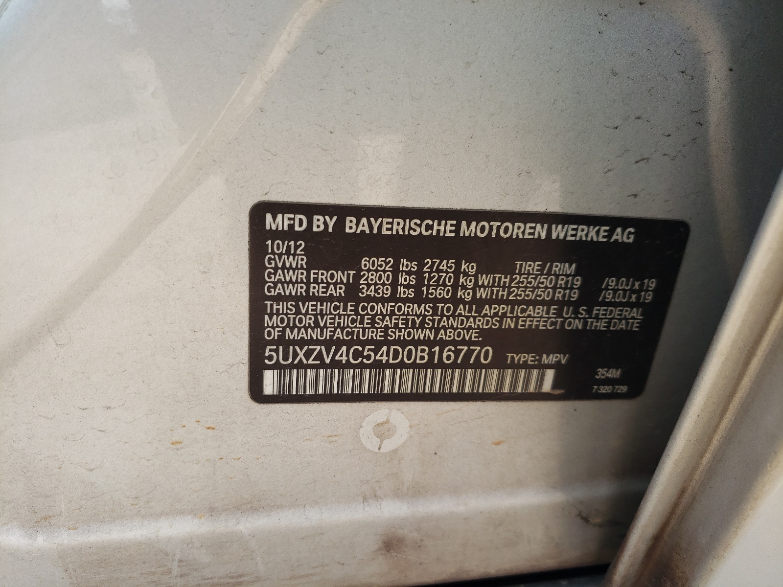 Photo 10 from auction – 2013 BMW X5 XDRIVE3 with VIN 5UXZV4C54D0B16770