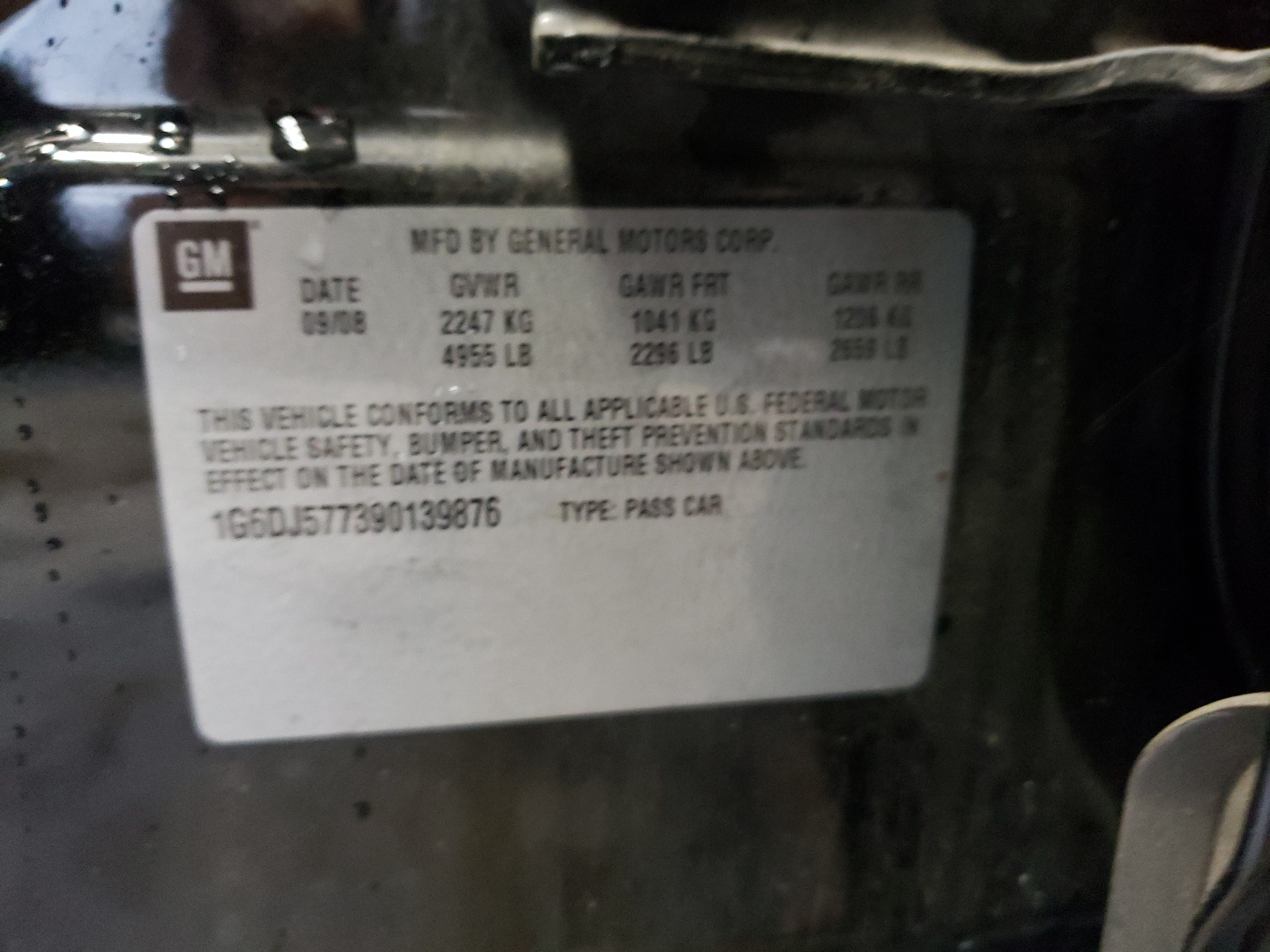 Zdjęcie 10 z aukcji – 2009 CADILLAC CTS z VIN 1G6DJ577390139876
