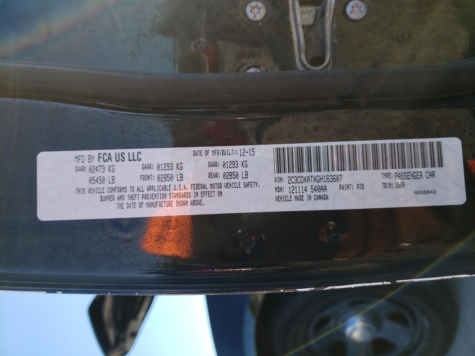 Photo 10 from auction – 2016 DODGE CHARGER PO with VIN 2C3CDXATXGH163607