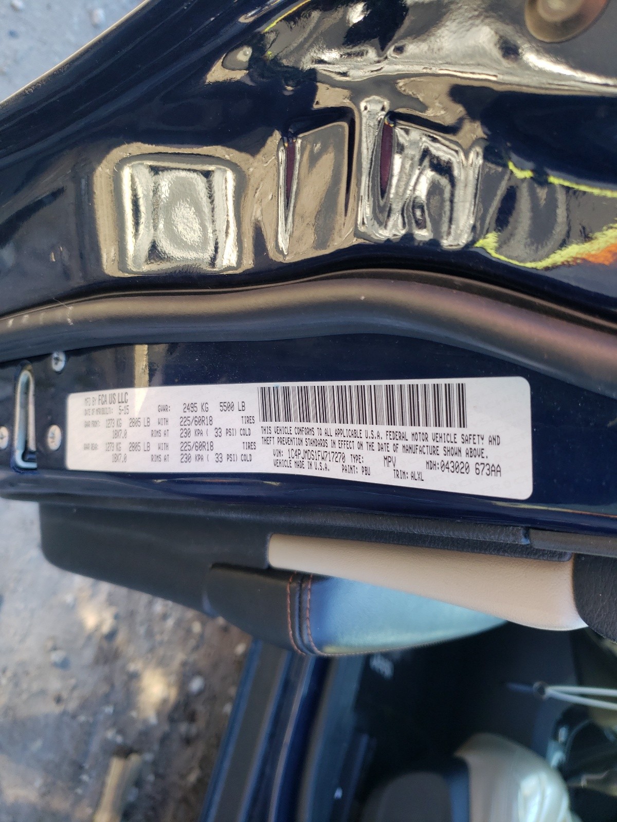 Photo 10 from auction – 2015 JEEP CHEROKEE L with VIN 1C4PJMDS1FW717270