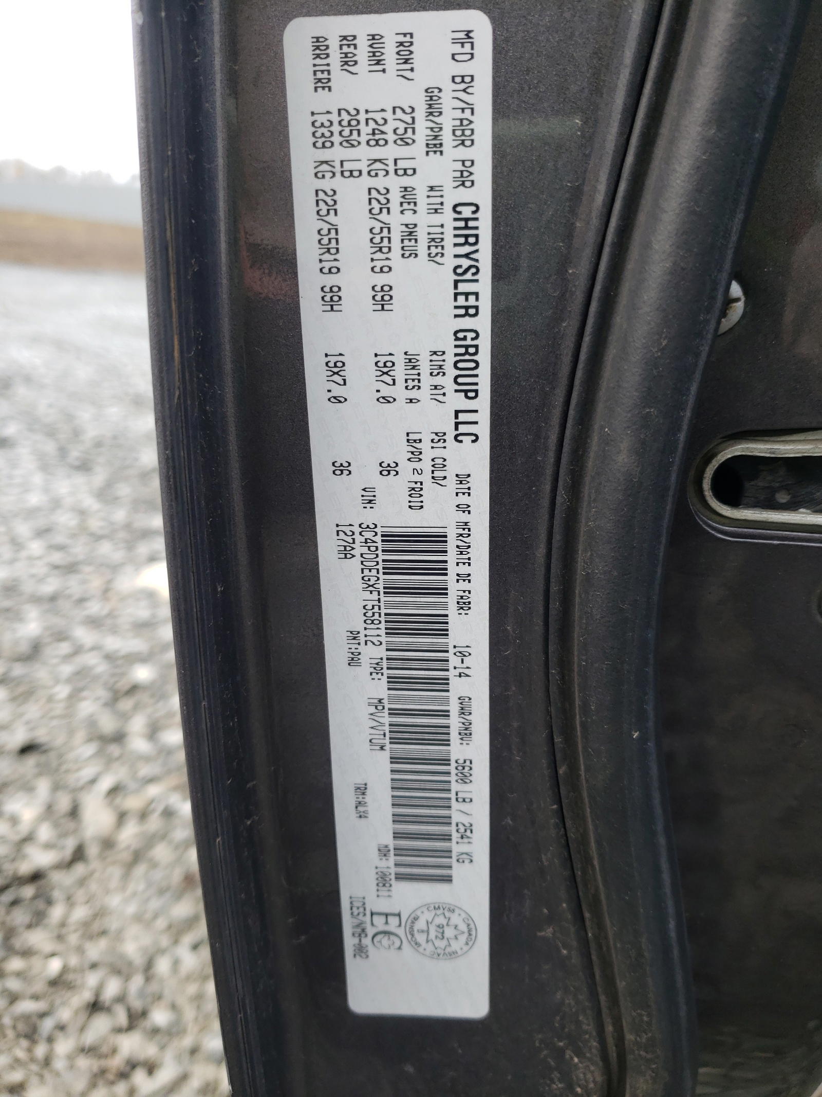 Photo 10 from auction – 2015 DODGE JOURNEY R/ with VIN 3C4PDDEGXFT558112