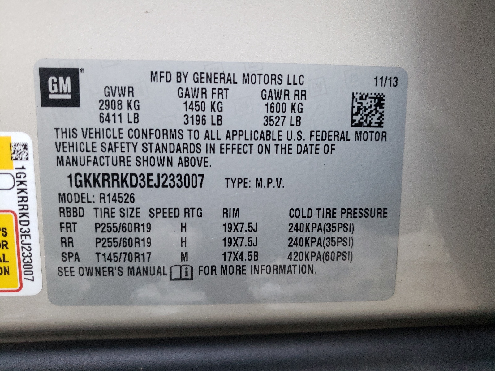 Photo 10 from auction – 2014 GMC ACADIA SLT with VIN 1GKKRRKD3EJ233007