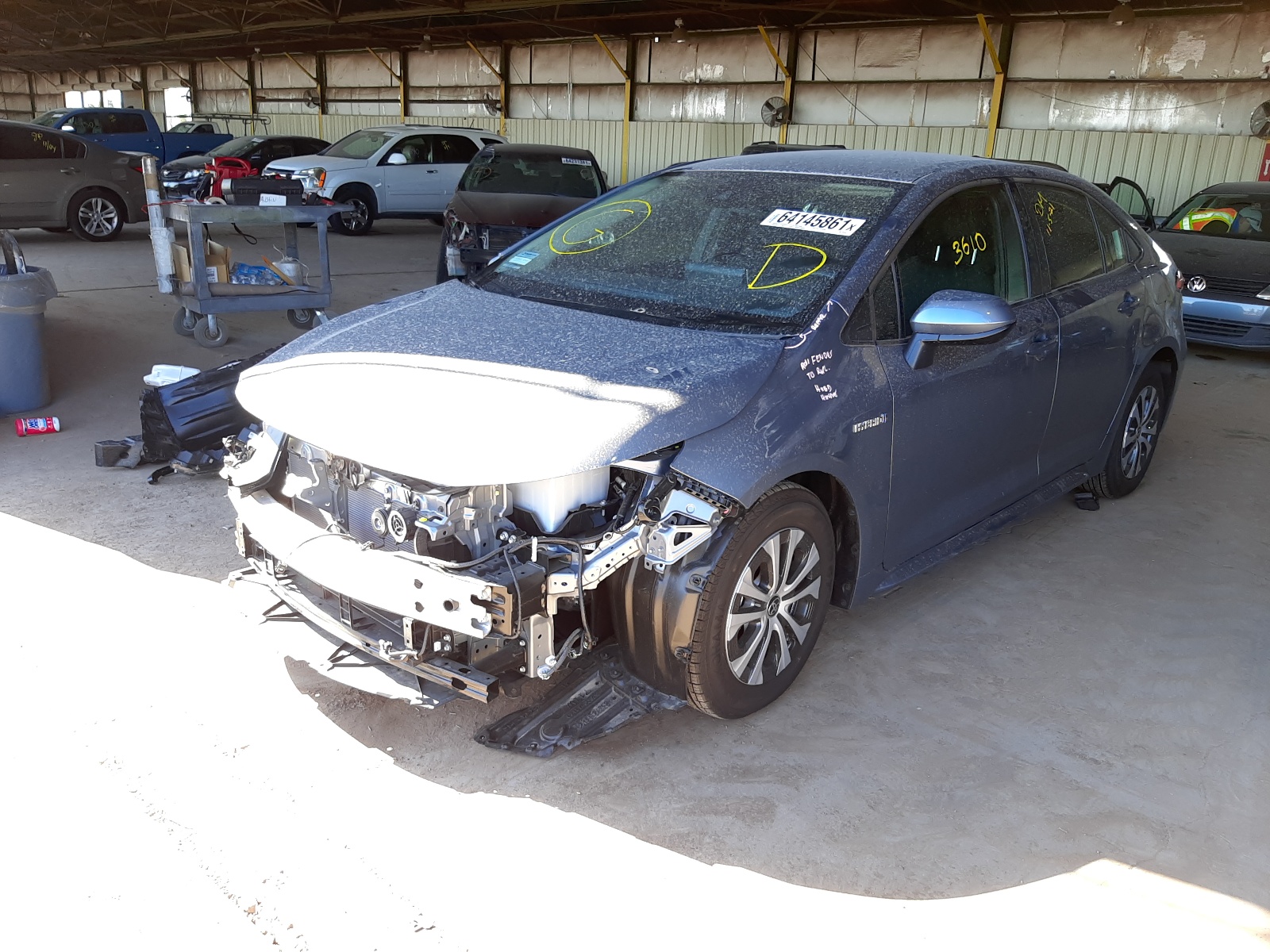 Photo 2 from auction – 2021 TOYOTA COROLLA LE with VIN JTDEAMDE3MJ019013