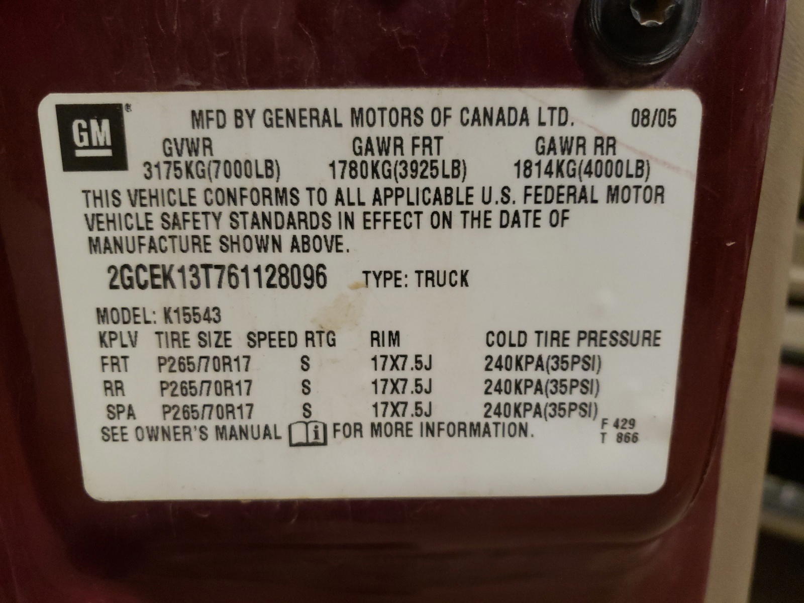 Photo 10 from auction – 2006 CHEVROLET SILVERADO with VIN 2GCEK13T761128096