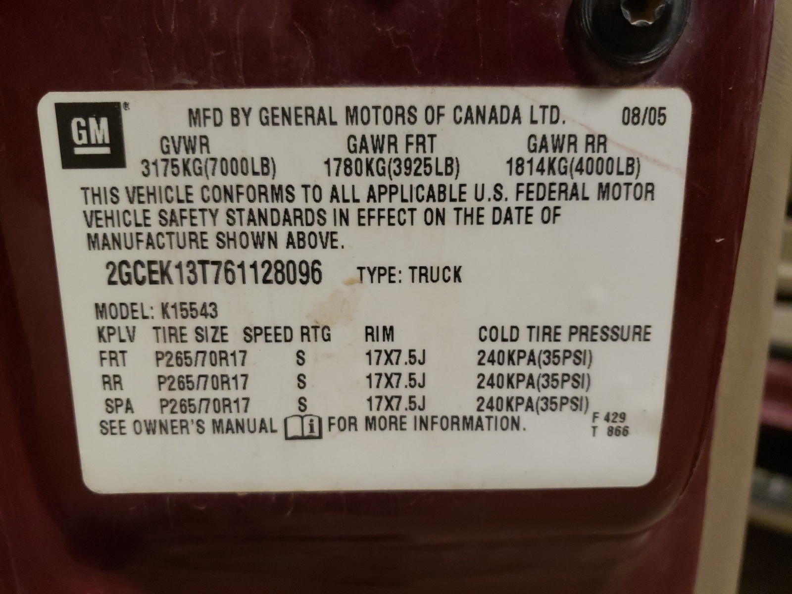 Zdjęcie 10 z aukcji – 2006 CHEVROLET SILVERADO z VIN 2GCEK13T761128096