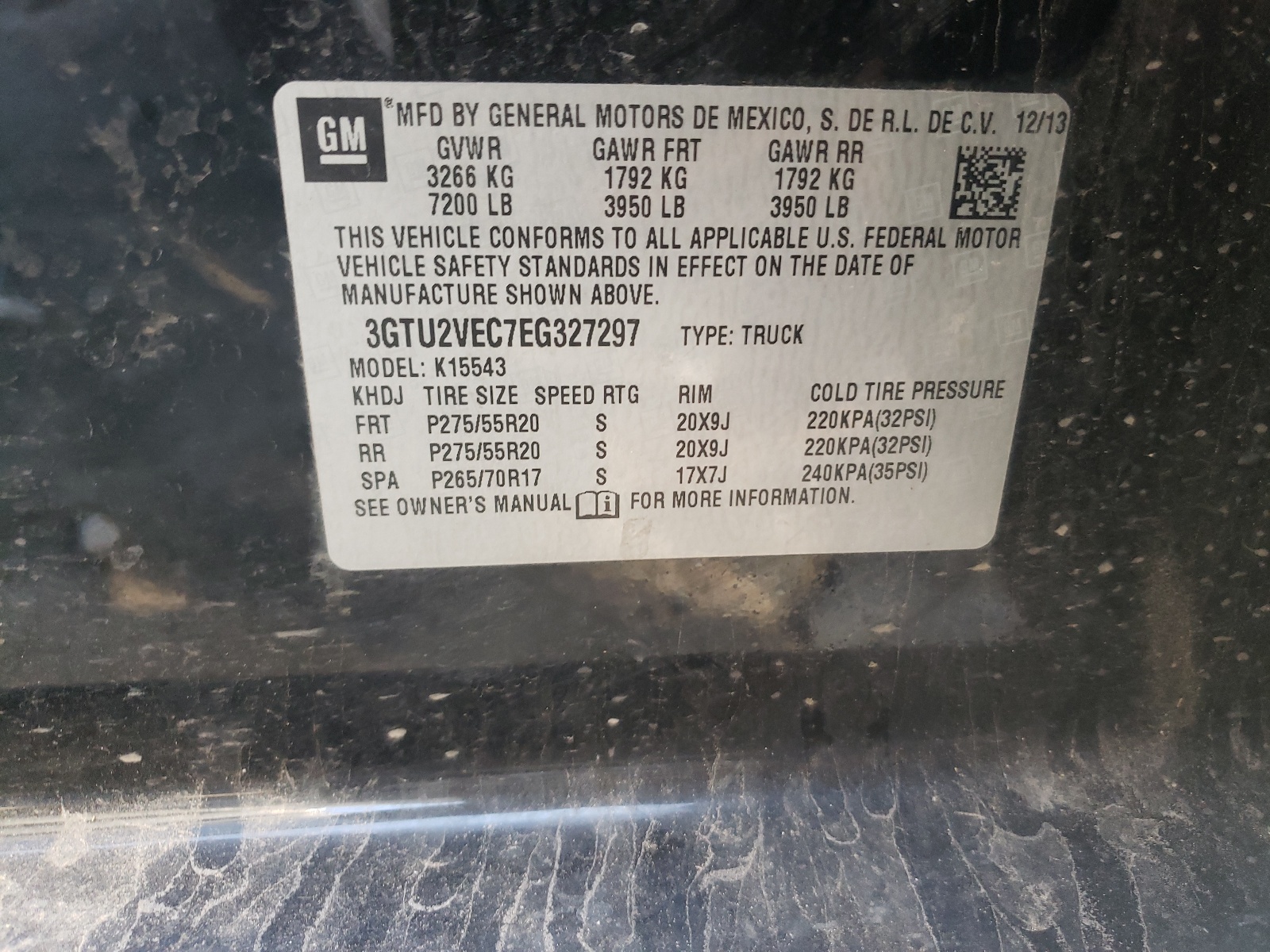 Photo 10 from auction – 2014 GMC SIERRA K15 with VIN 3GTU2VEC7EG327297