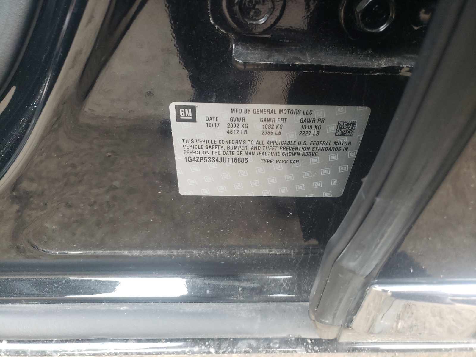 Photo 10 from auction – 2018 BUICK LACROSSE E with VIN 1G4ZP5SS4JU116886