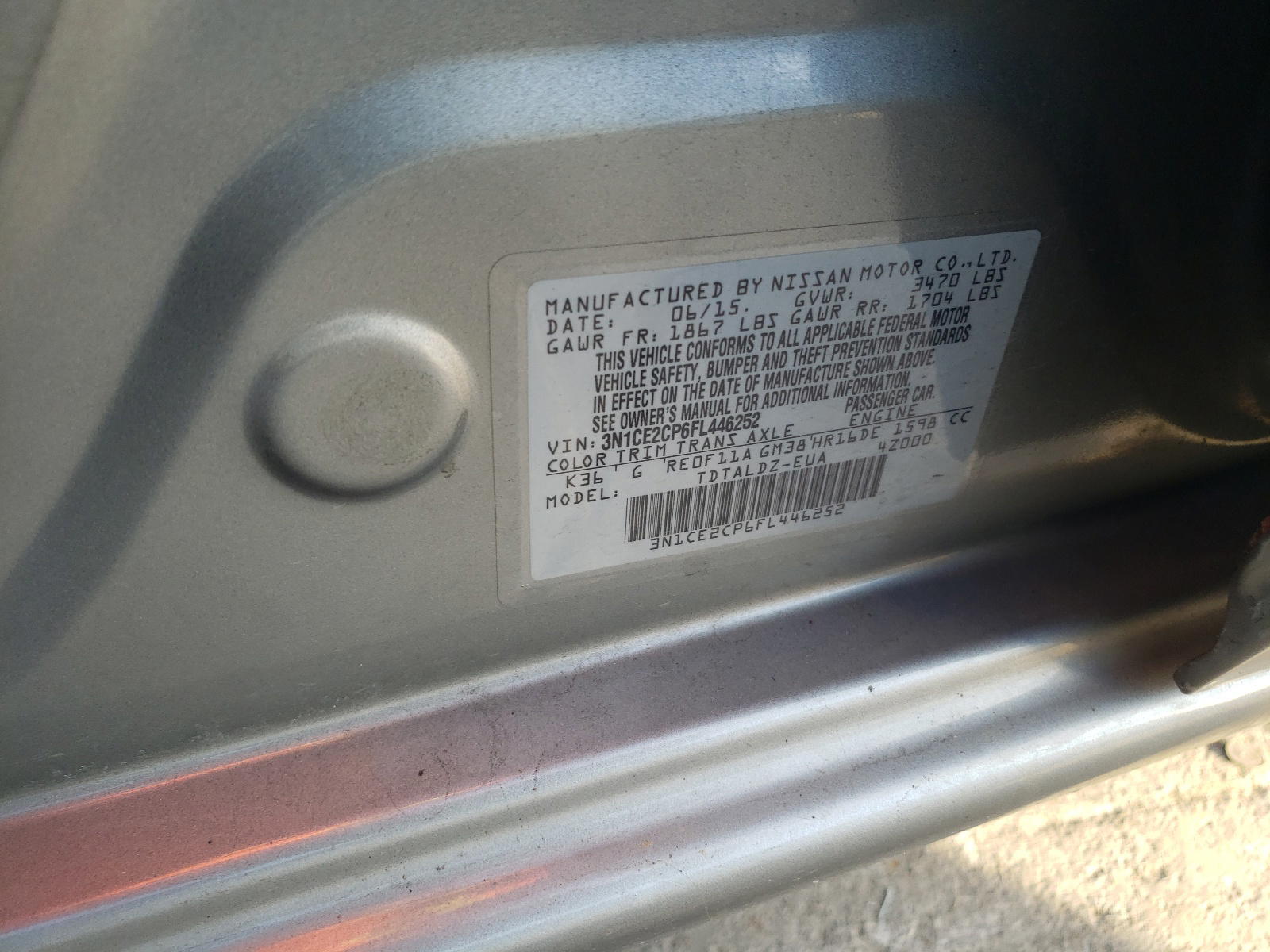 Photo 10 from auction – 2015 NISSAN VERSA NOTE with VIN 3N1CE2CP6FL446252