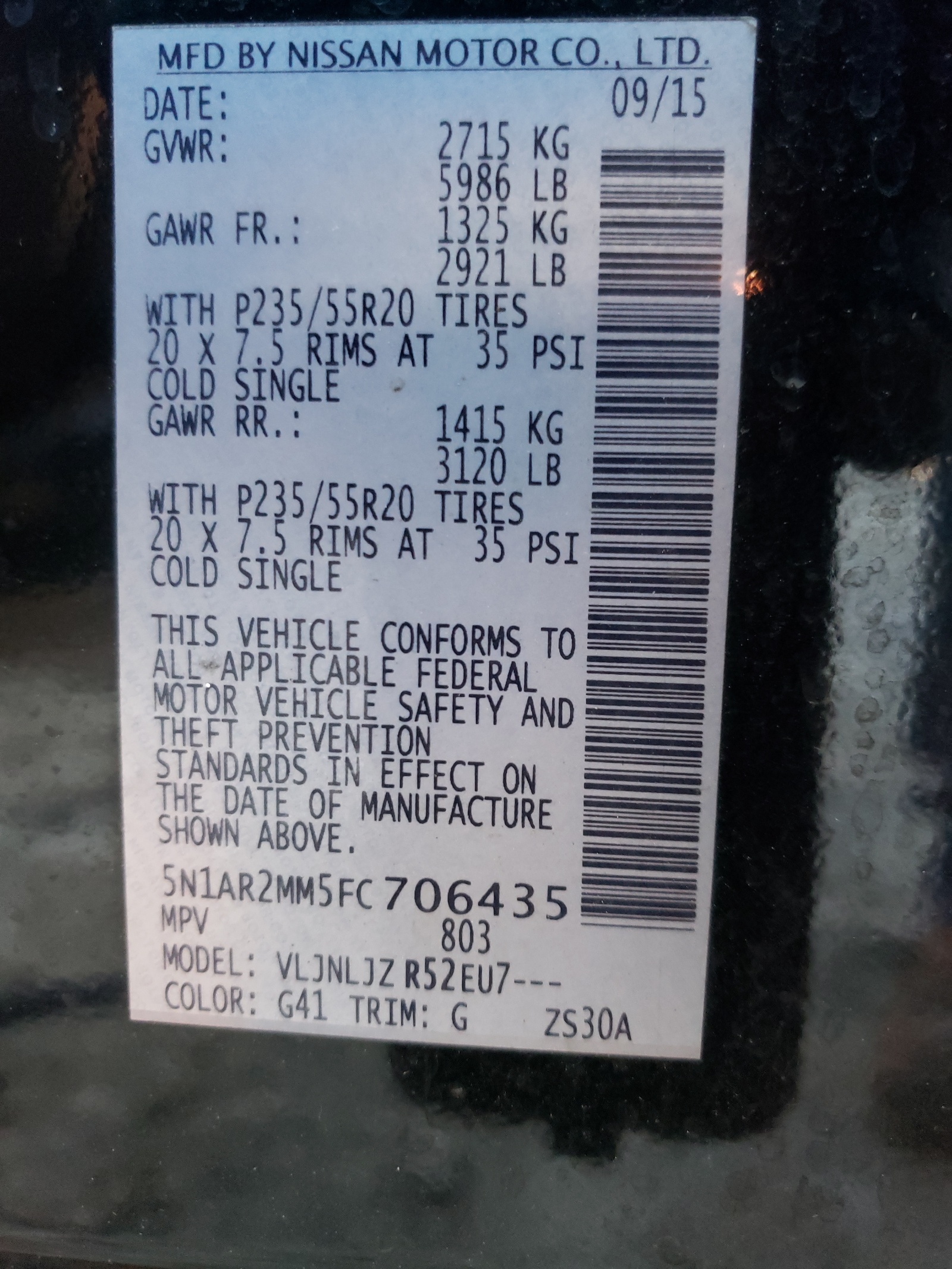 Zdjęcie 10 z aukcji – 2015 NISSAN PATHFINDER z VIN 5N1AR2MM5FC706435