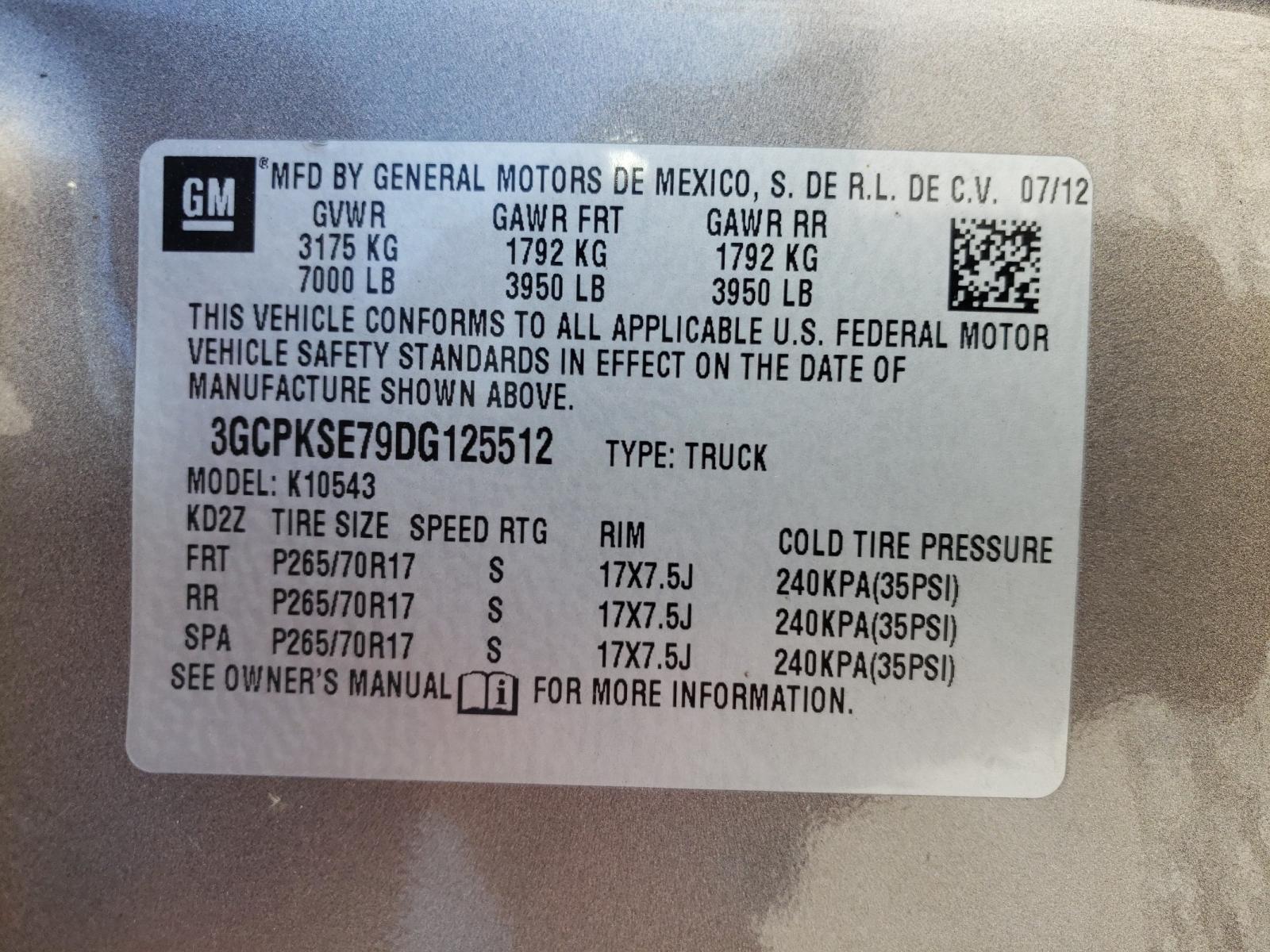 Photo 10 from auction – 2013 CHEVROLET SILVERADO with VIN 3GCPKSE79DG125512