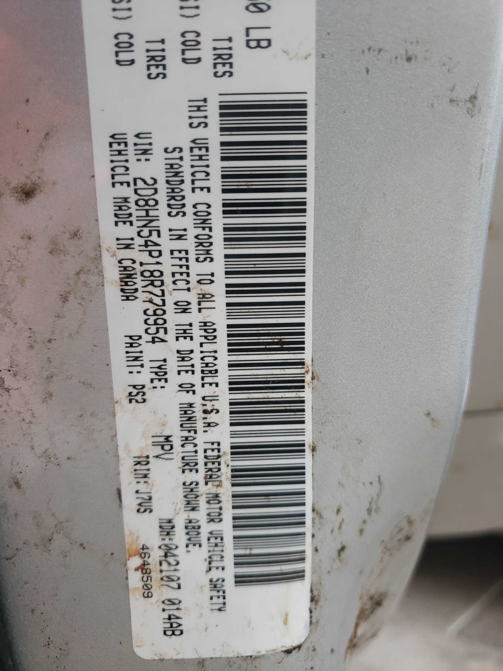 Photo 10 from auction – 2008 DODGE GRAND CARA with VIN 2D8HN54P18R779954