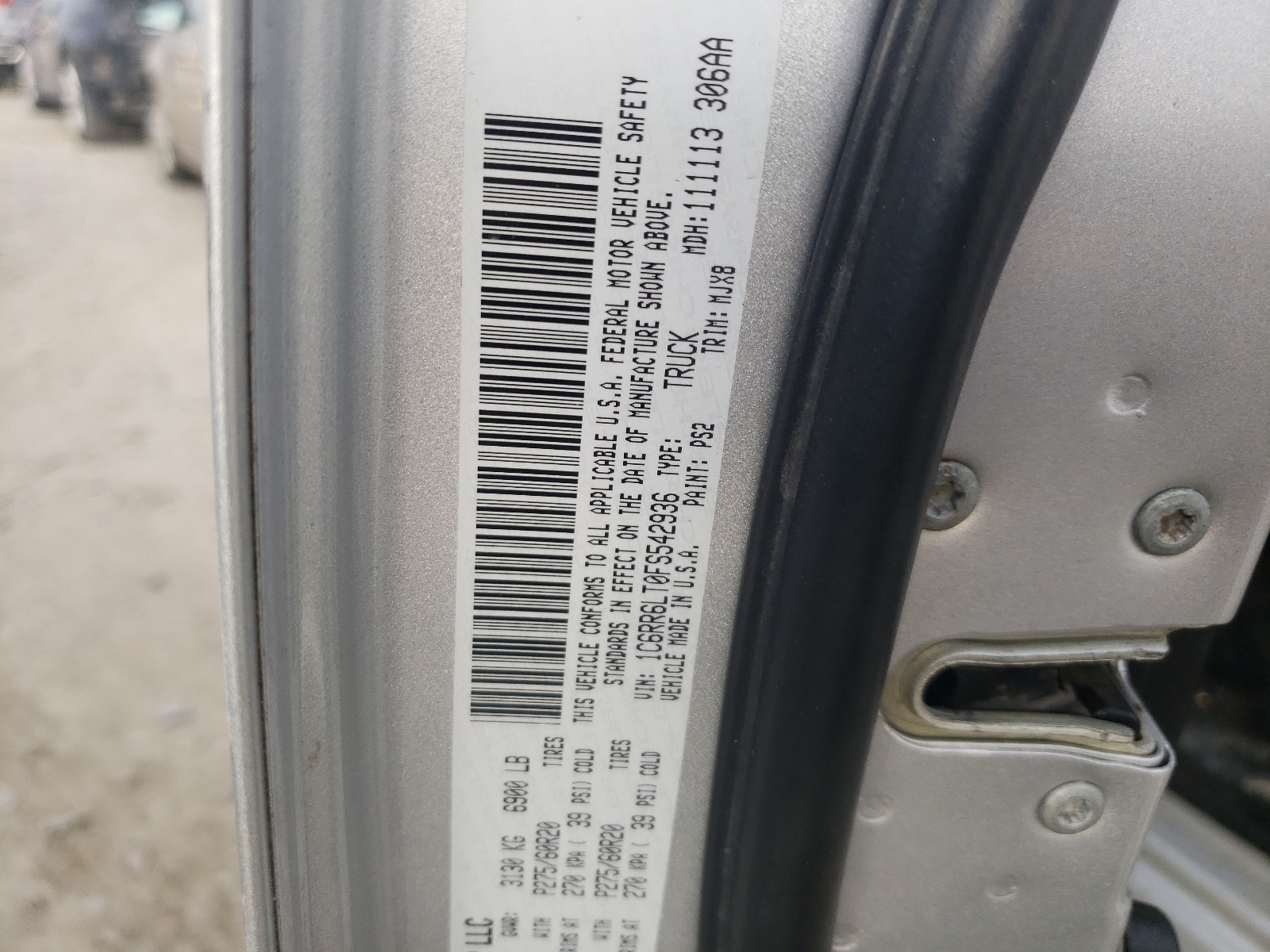 Photo 10 from auction – 2015 RAM 1500 SLT with VIN 1C6RR6LT0FS542936