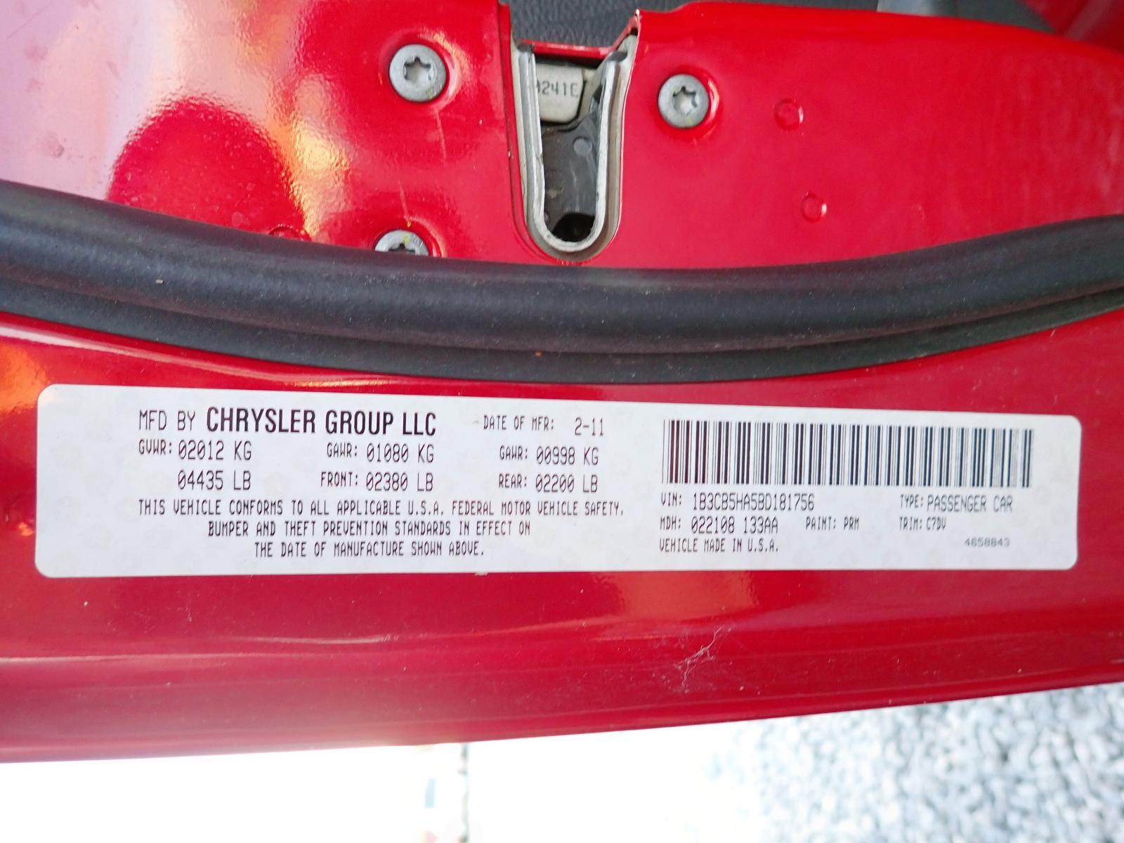 Photo 10 from auction – 2011 DODGE CALIBER HE with VIN 1B3CB5HA5BD181756