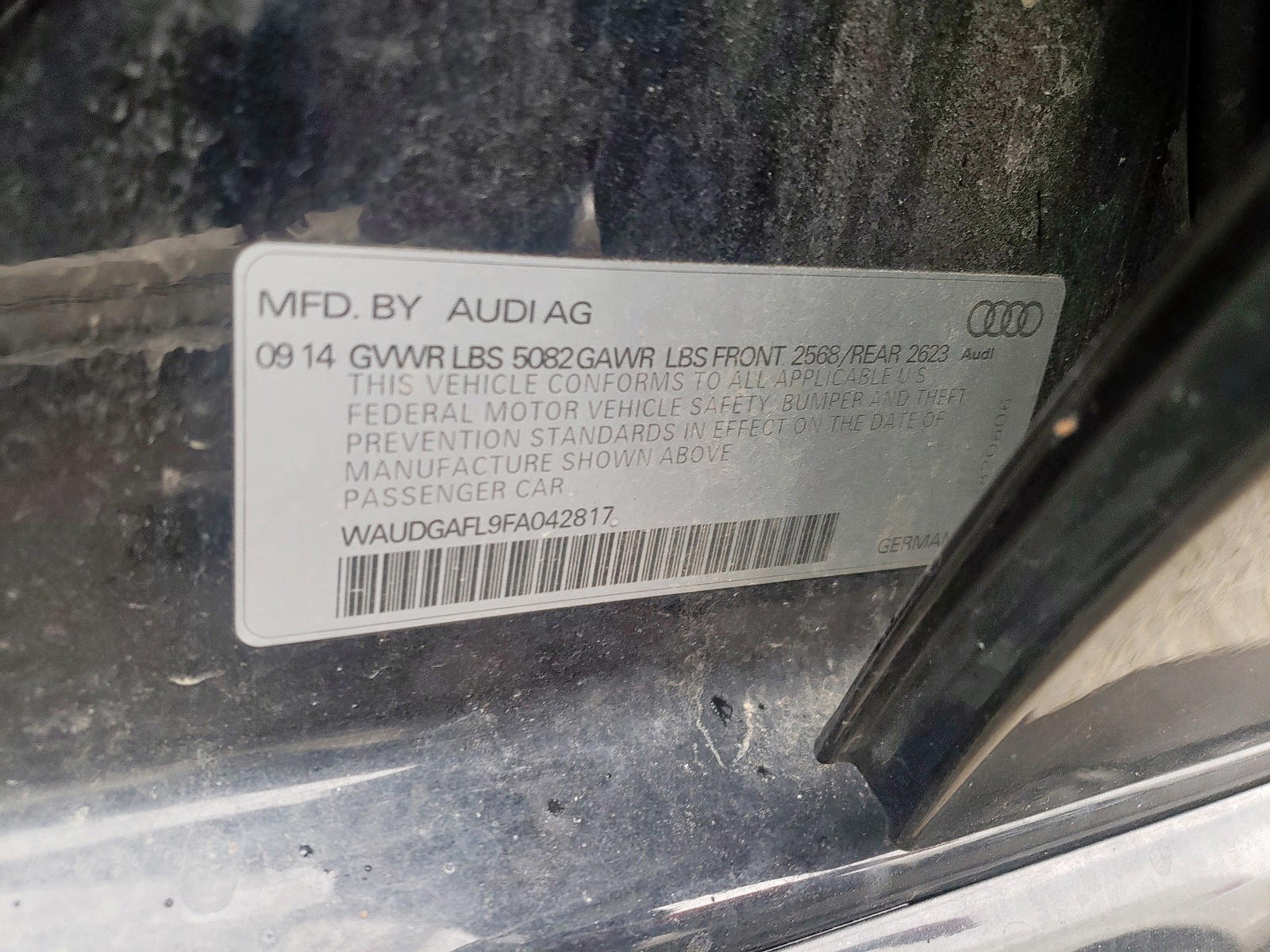 Photo 10 from auction – 2015 AUDI S4 PREMIUM with VIN WAUDGAFL9FA042817