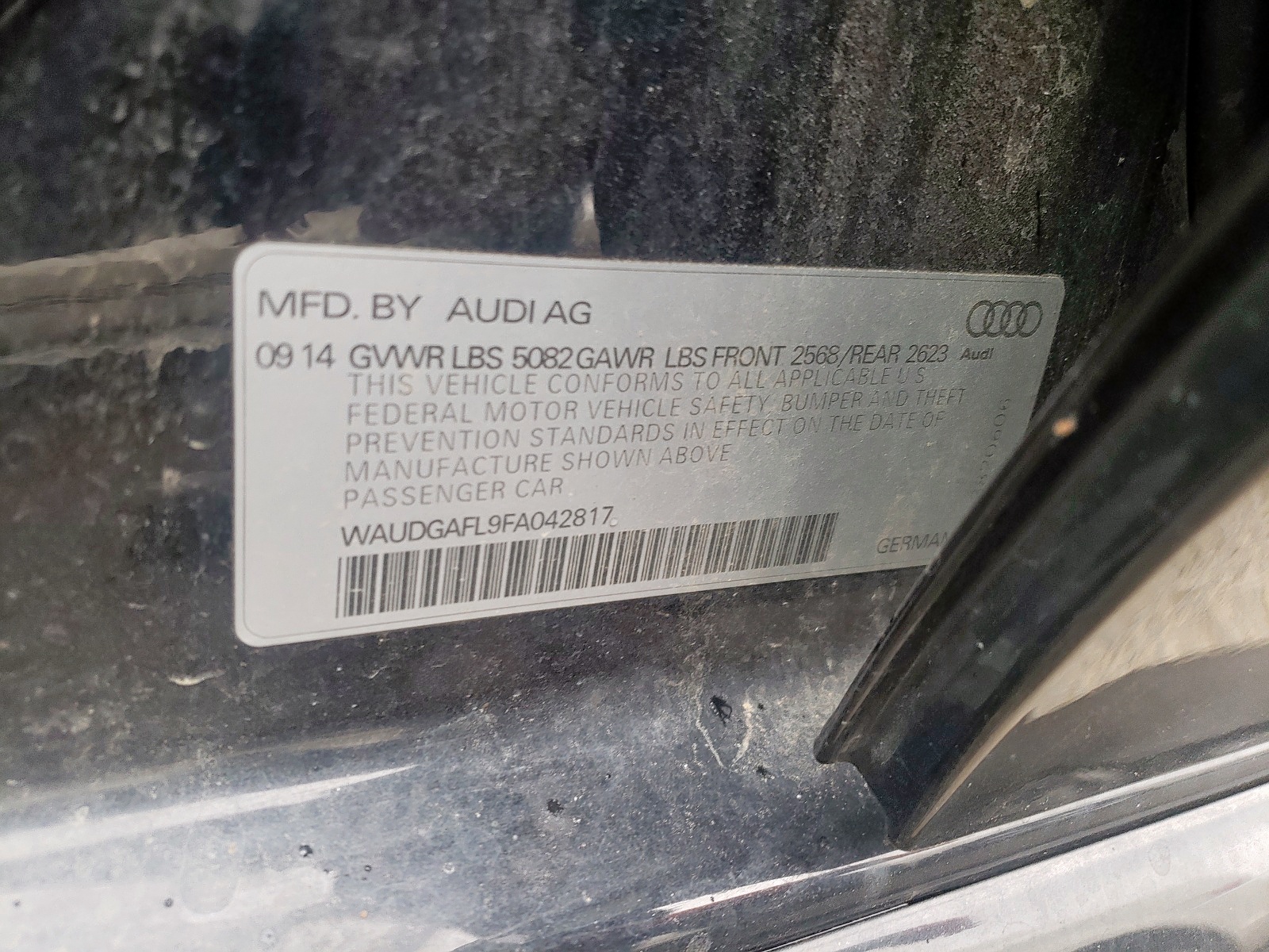 Zdjęcie 10 z aukcji – 2015 AUDI S4 PREMIUM z VIN WAUDGAFL9FA042817
