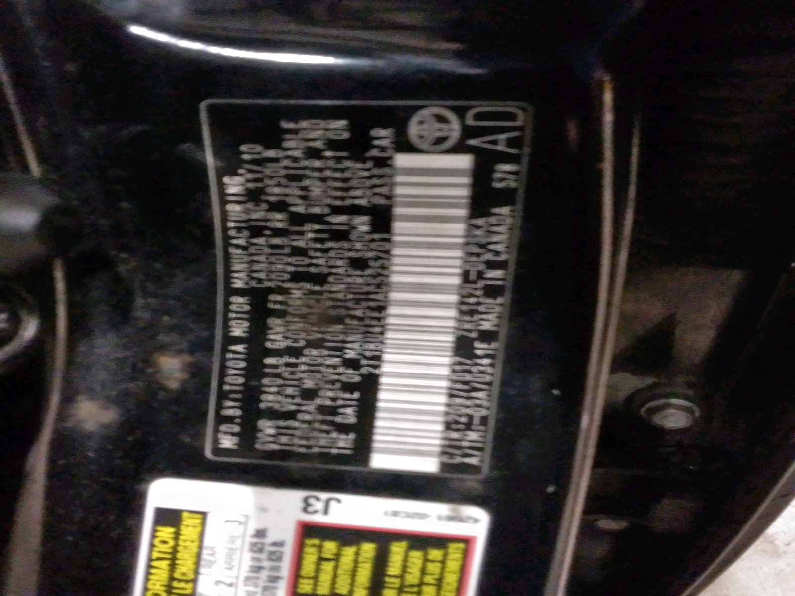 Photo 10 from auction – 2010 TOYOTA COROLLA SE with VIN 2T1BU4EE1AC525701