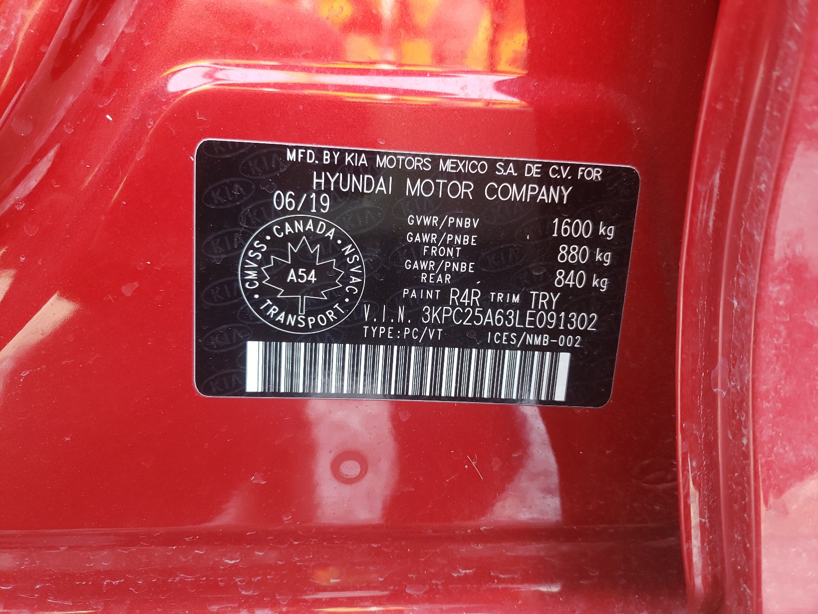 Photo 10 from auction – 2020 HYUNDAI ACCENT SE with VIN 3KPC25A63LE091302