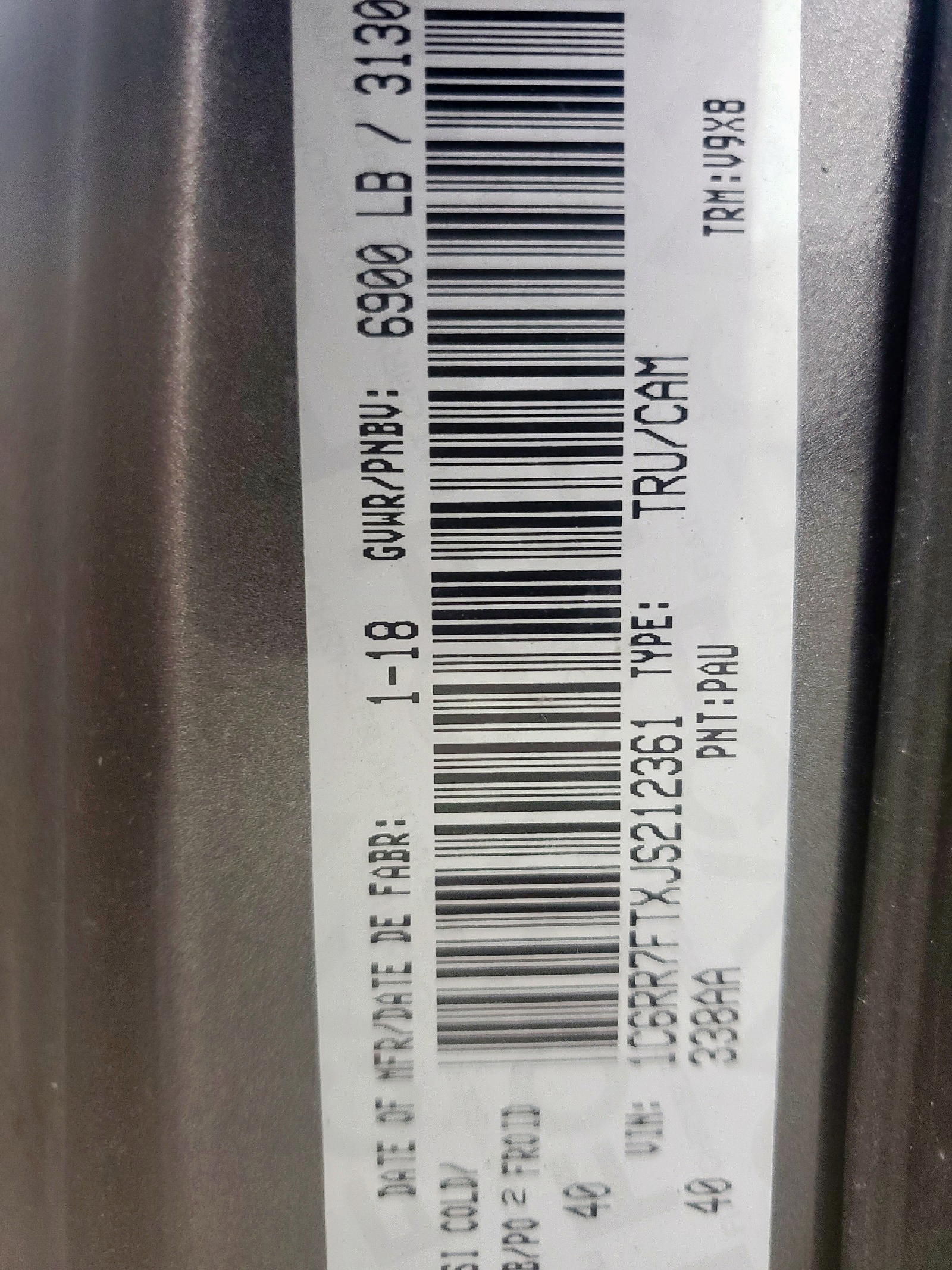 Photo 10 from auction – 2018 RAM 1500 ST with VIN 1C6RR7FTXJS212361