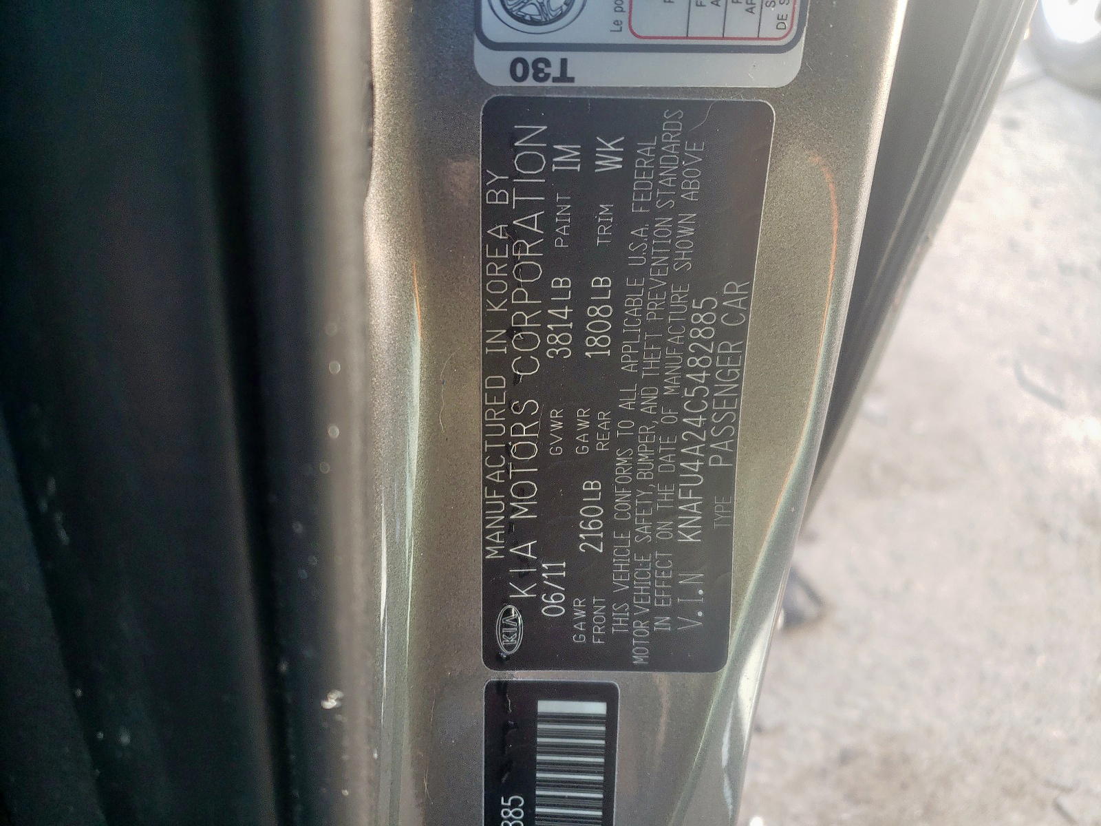 Photo 10 from auction – 2012 KIA FORTE EX with VIN KNAFU4A24C5482885