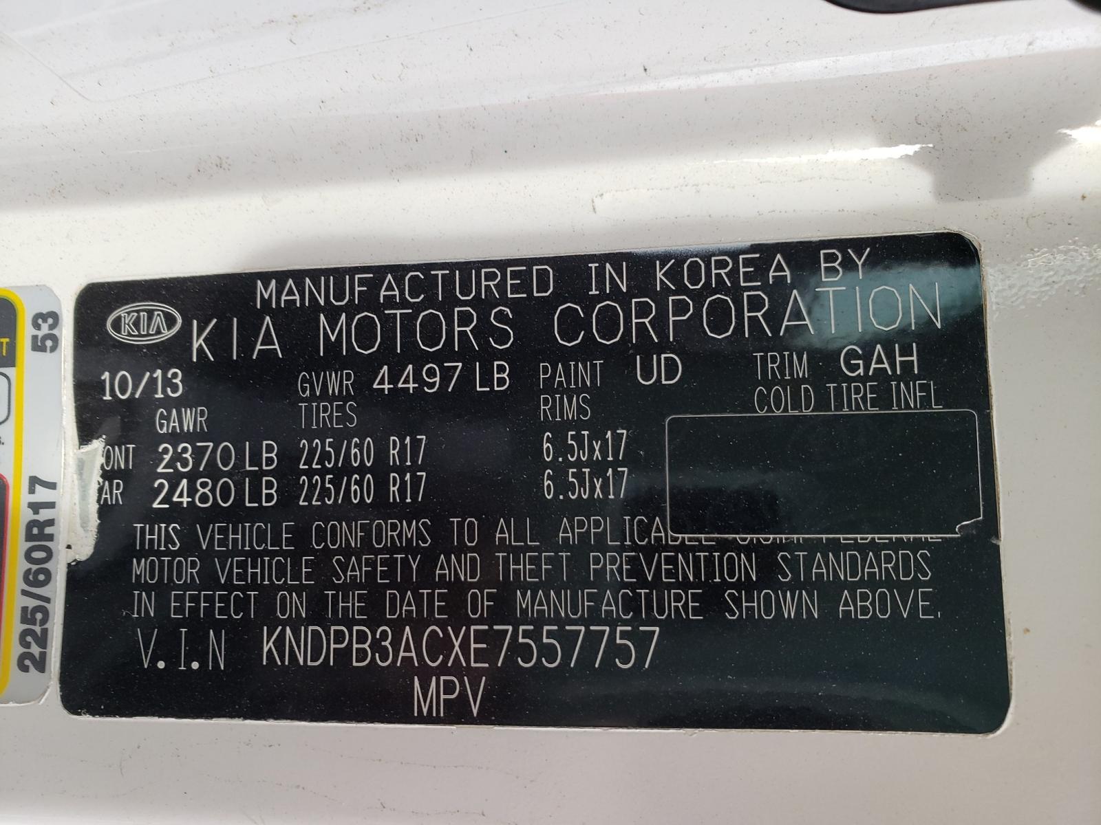 Photo 10 from auction – 2014 KIA SPORTAGE B with VIN KNDPB3ACXE7557757