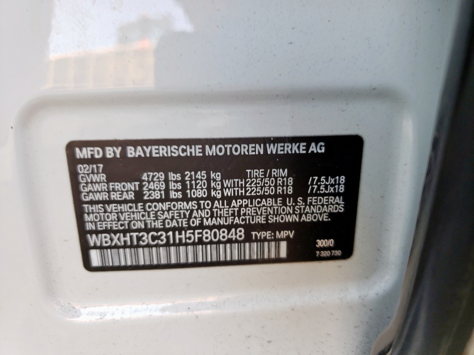 Photo 10 from auction – 2017 BMW X1 XDRIVE2 with VIN WBXHT3C31H5F80848