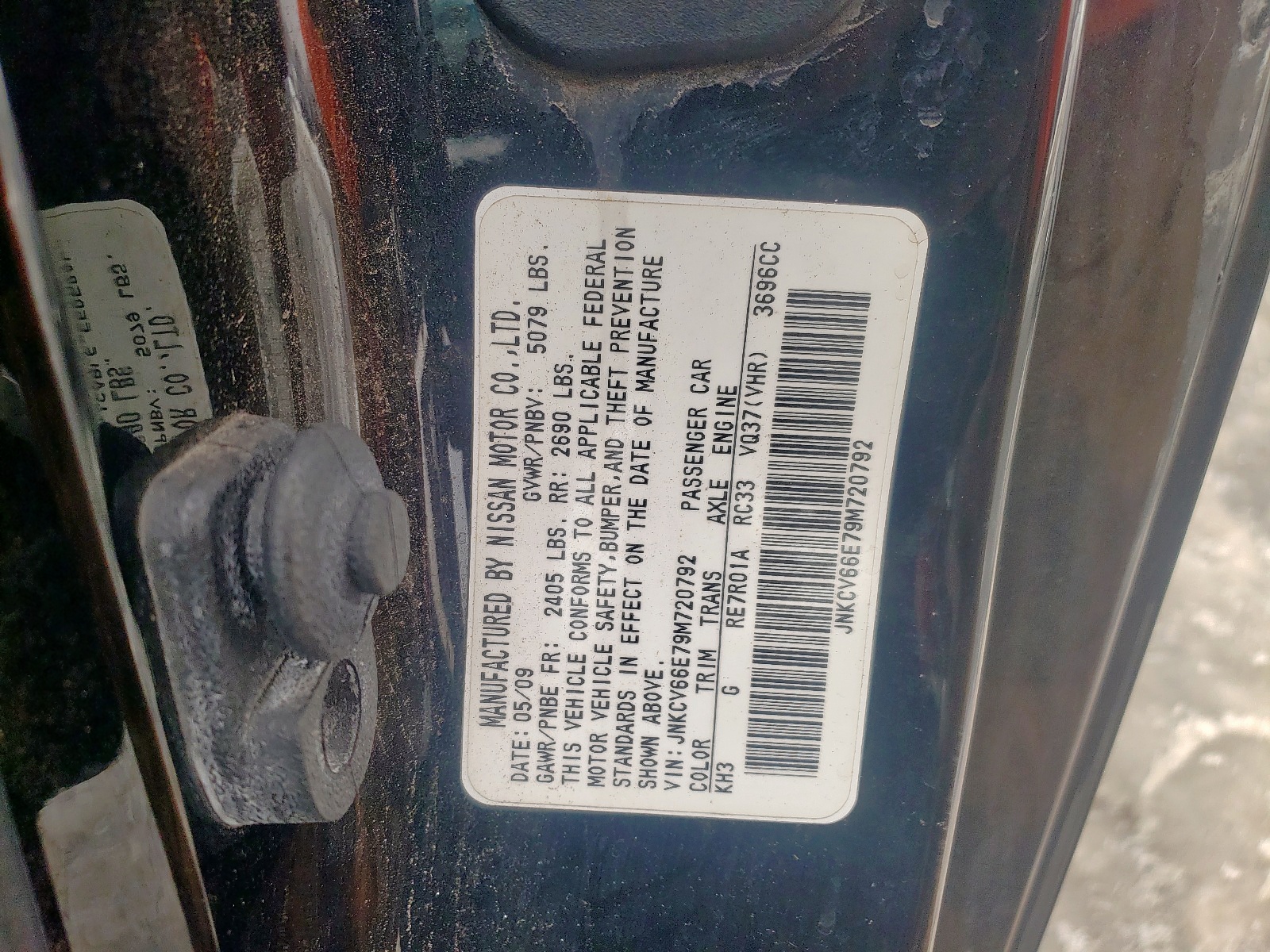 Photo 10 from auction – 2009 INFINITI G37 BASE with VIN JNKCV66E79M720792