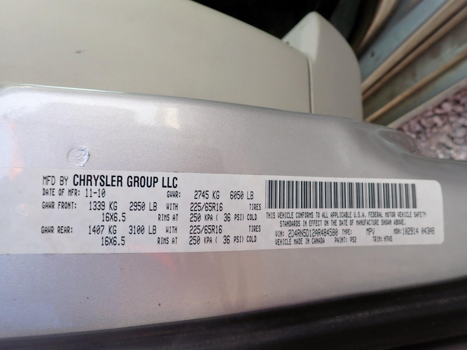 Photo 10 from auction – 2010 DODGE GRAND CARA with VIN 2D4RN5D12AR484580