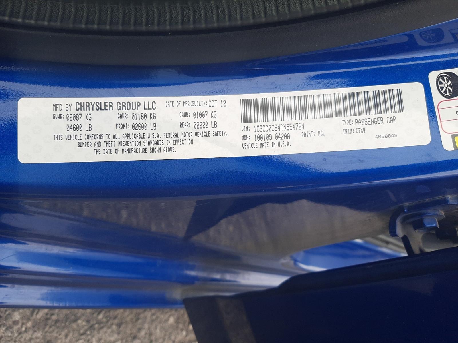 Photo 10 from auction – 2013 DODGE AVENGER SX with VIN 1C3CDZCB4DN554724