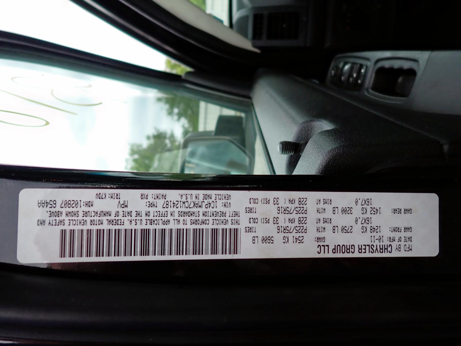 Photo 10 from auction – 2012 JEEP LIBERTY SP with VIN 1C4PJMAK7CW124187