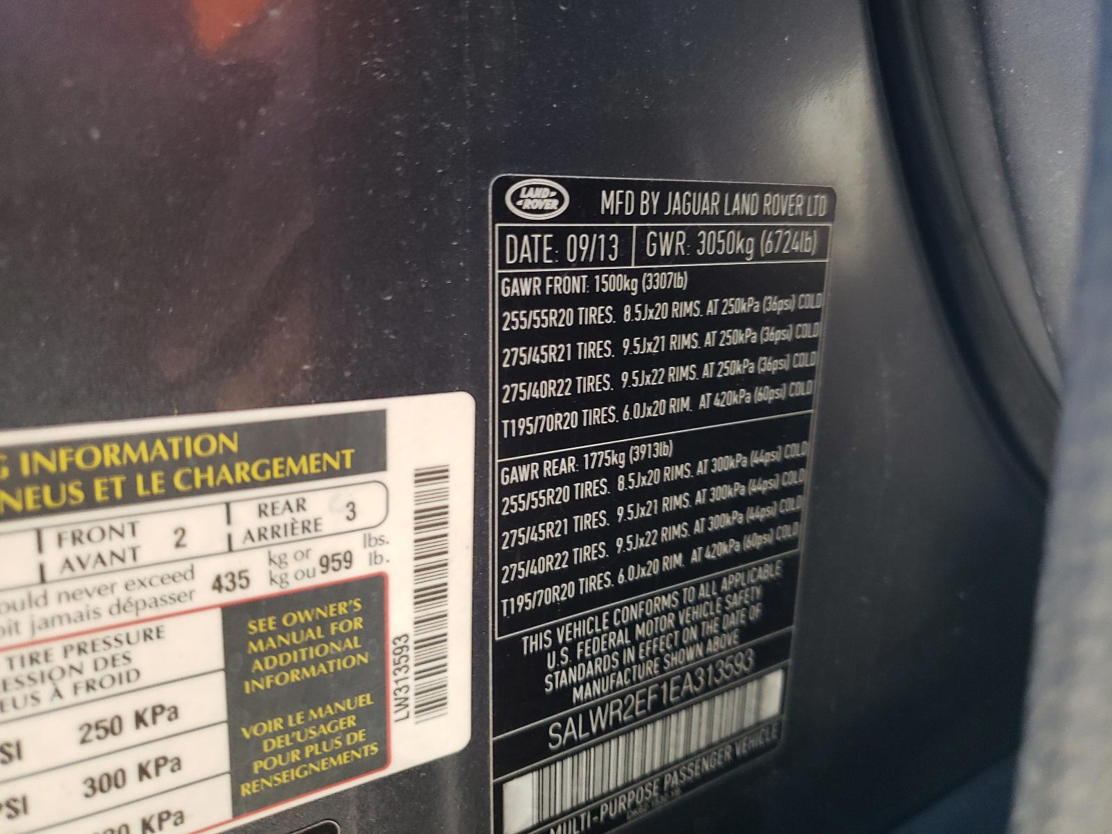 Photo 10 from auction – 2014 LAND ROVER RANGE ROVE with VIN SALWR2EF1EA313593