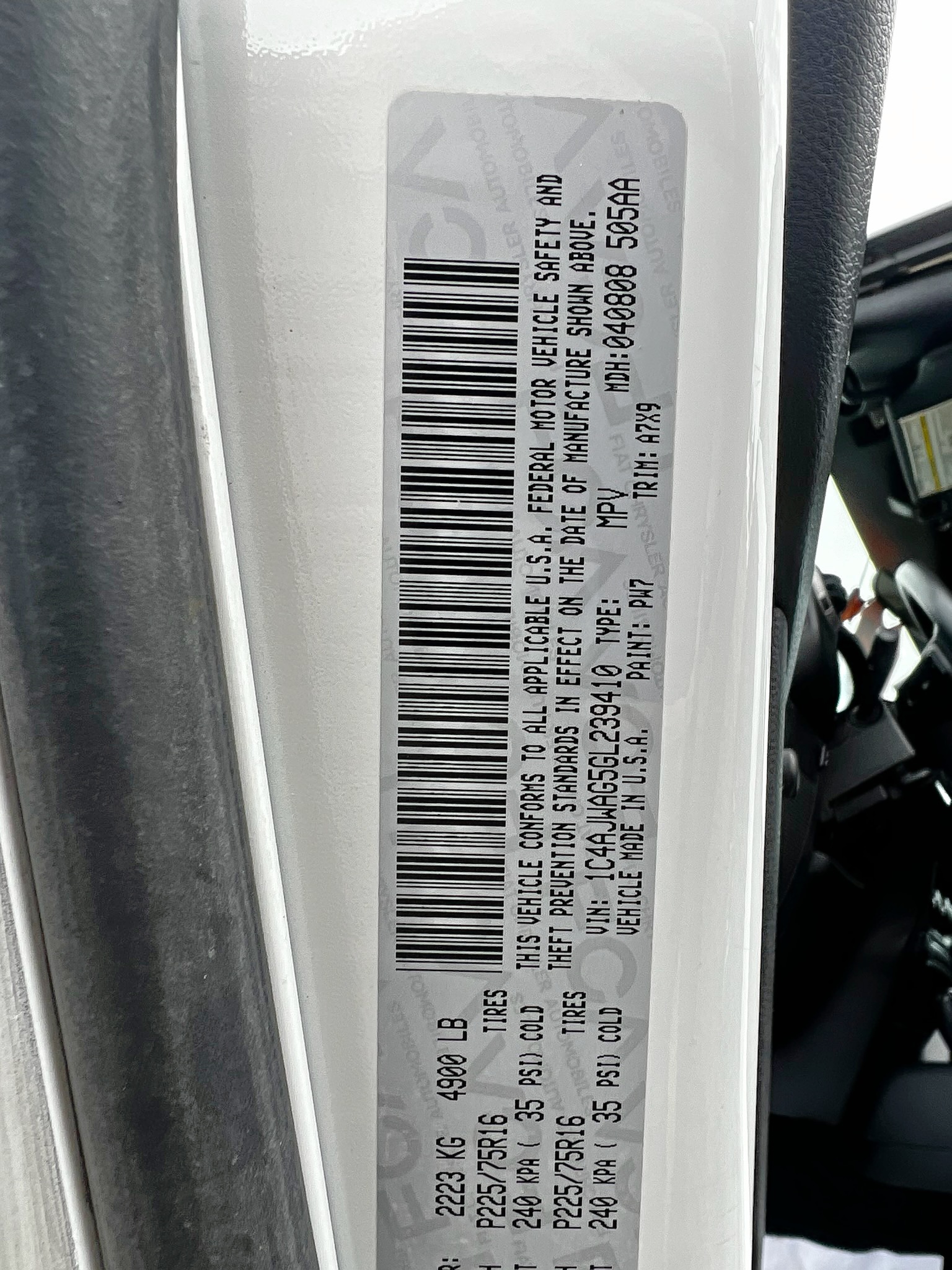 Photo 9 from auction – 2016 JEEP WRANGLER S with VIN 1C4AJWAG5GL239410