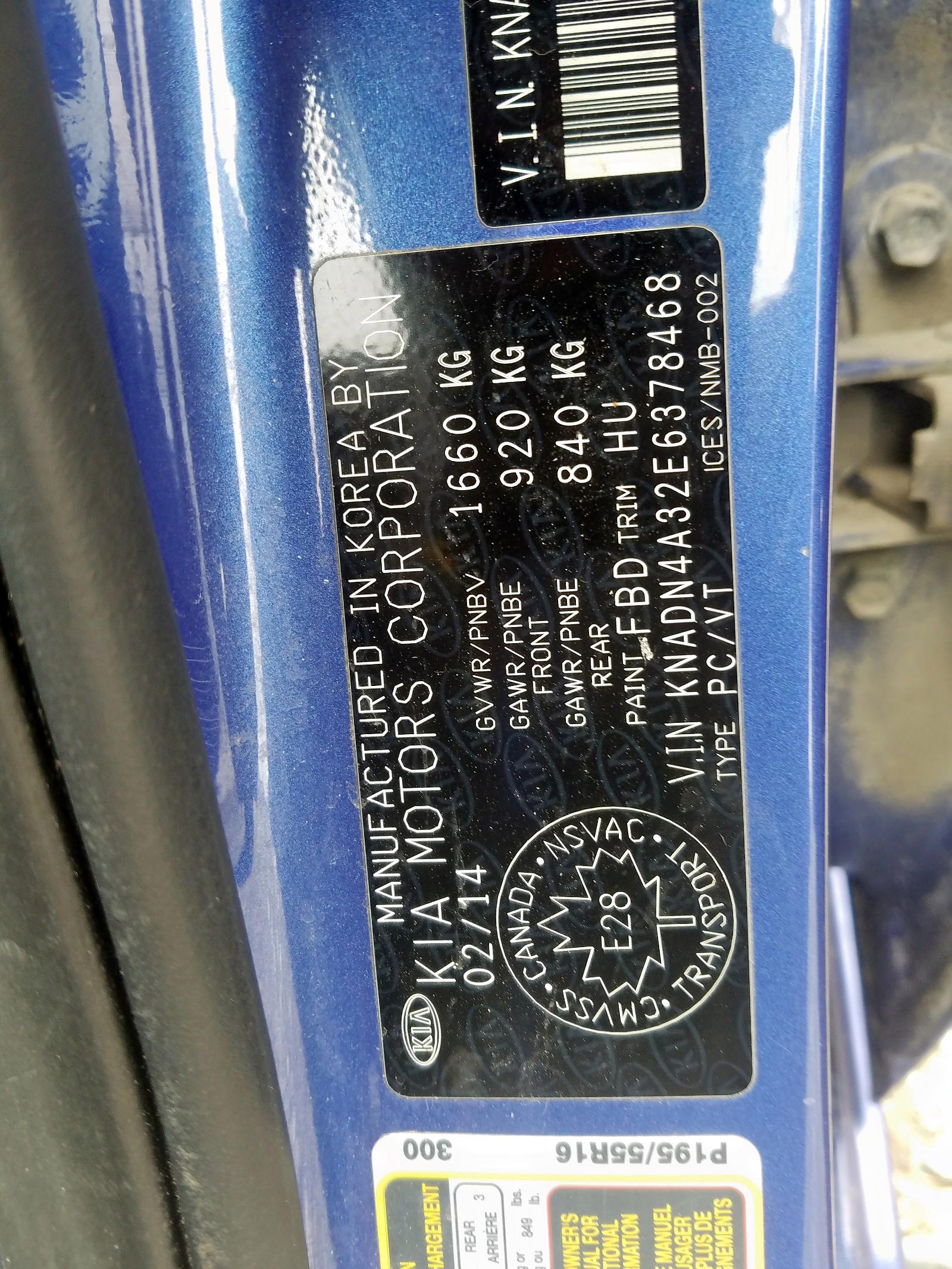 Photo 10 from auction – 2014 KIA RIO EX with VIN KNADN4A32E6378468