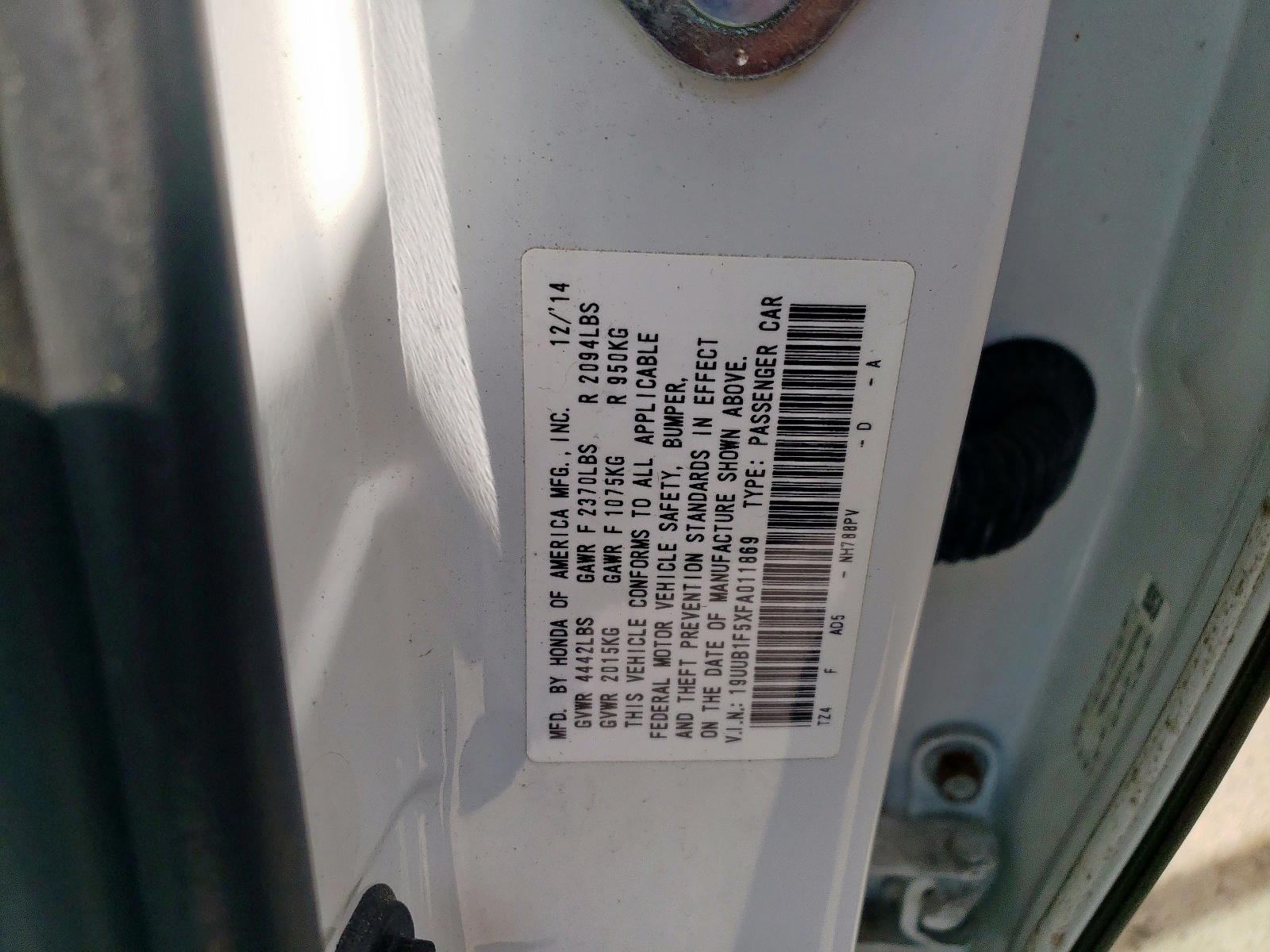 Photo 10 from auction – 2015 ACURA TLX TECH with VIN 19UUB1F5XFA011869