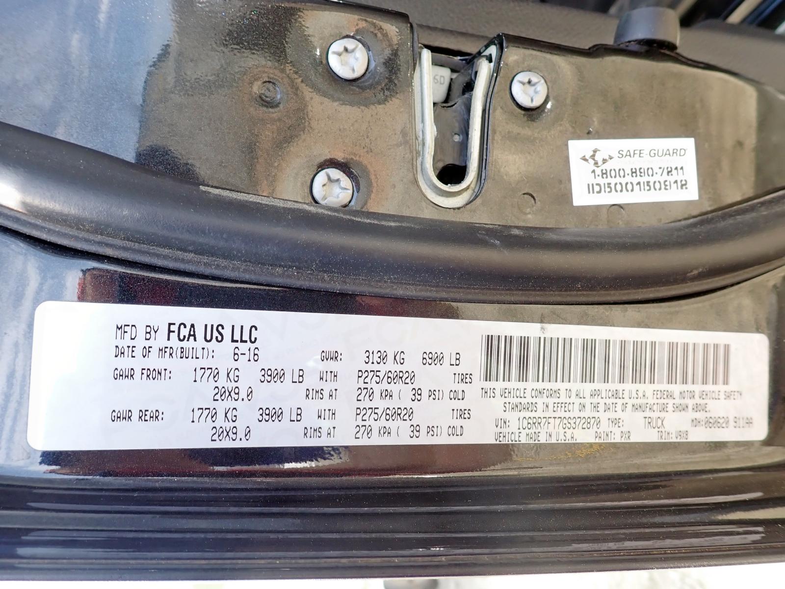 Photo 10 from auction – 2016 RAM 1500 ST with VIN 1C6RR7FT7GS372870