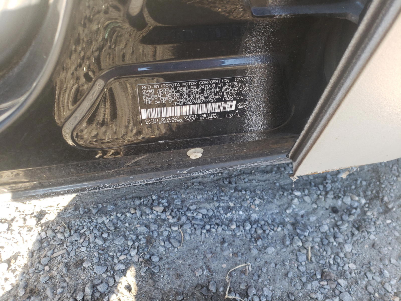 Photo 10 from auction – 2008 LEXUS IS 350 with VIN JTHBE262785019723