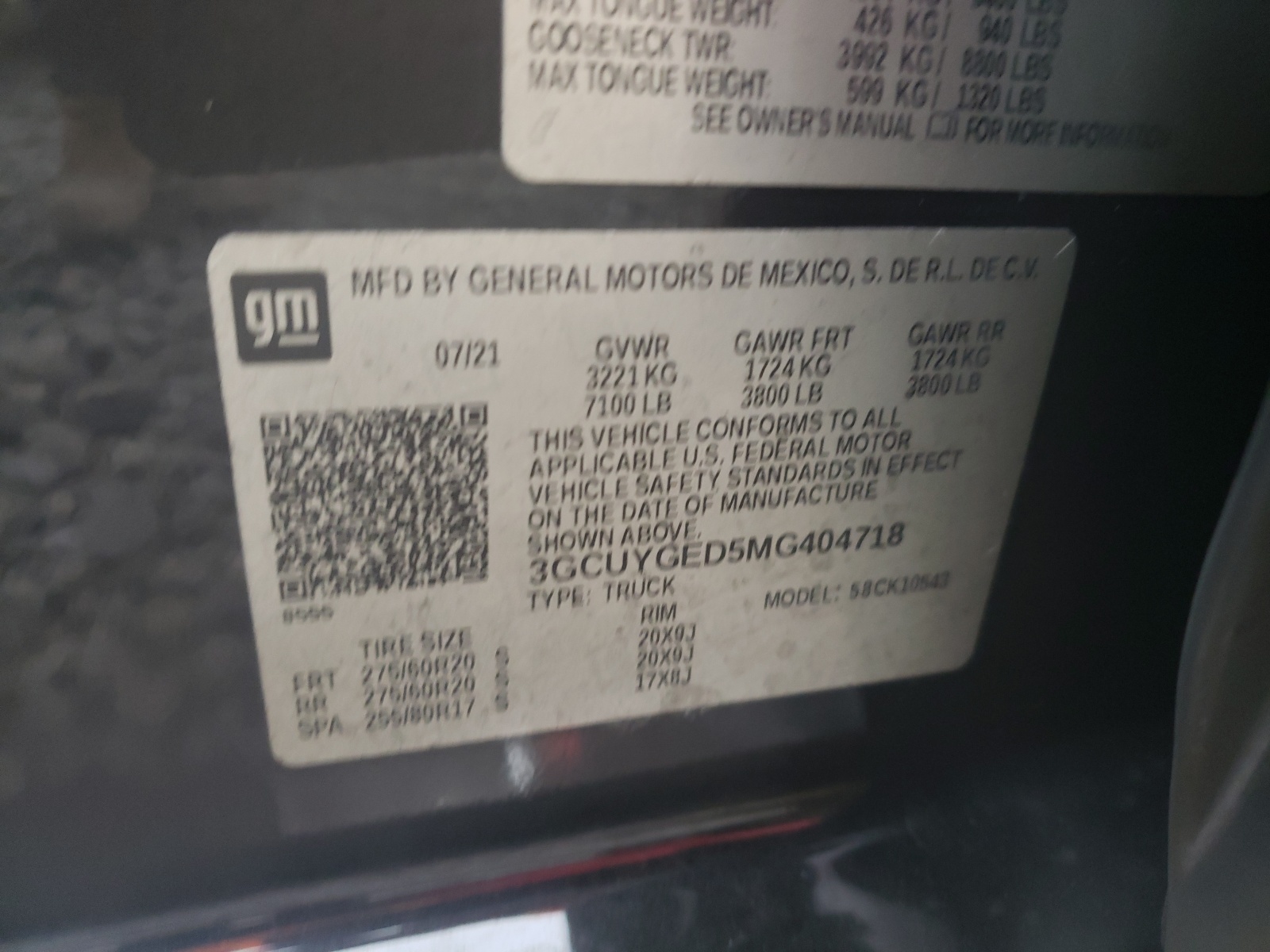 Photo 10 from auction – 2021 CHEVROLET SILVERADO with VIN 3GCUYGED5MG404718