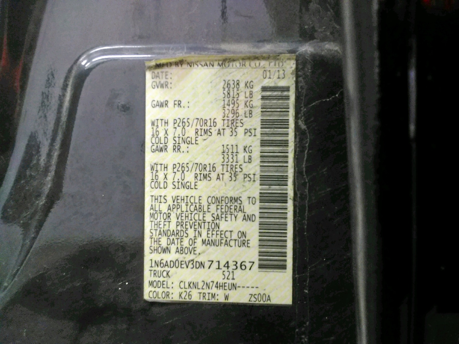 صورة رقم 10 من المزاد - 2013 NISSAN FRONTIER S مع VIN 1N6AD0EV3DN714367