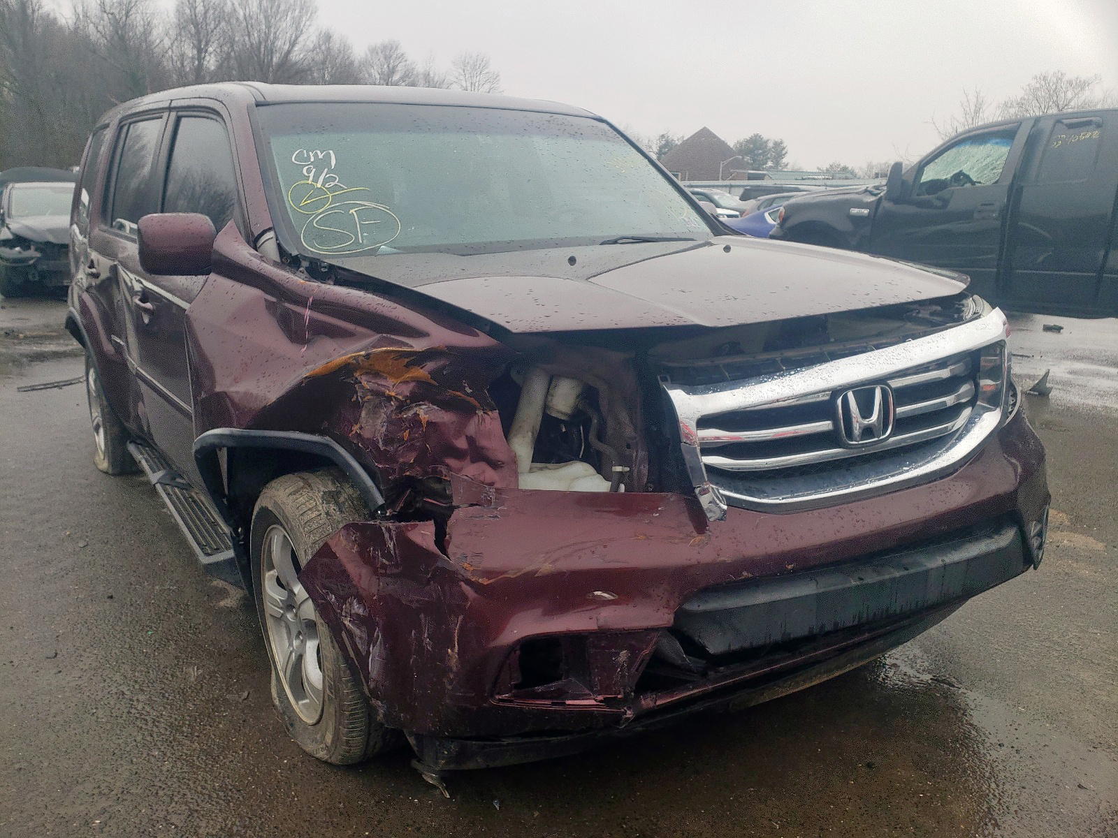 HONDA PILOT EXL 2012 with VIN 5FNYF4H55CB013759 - Photo from auction