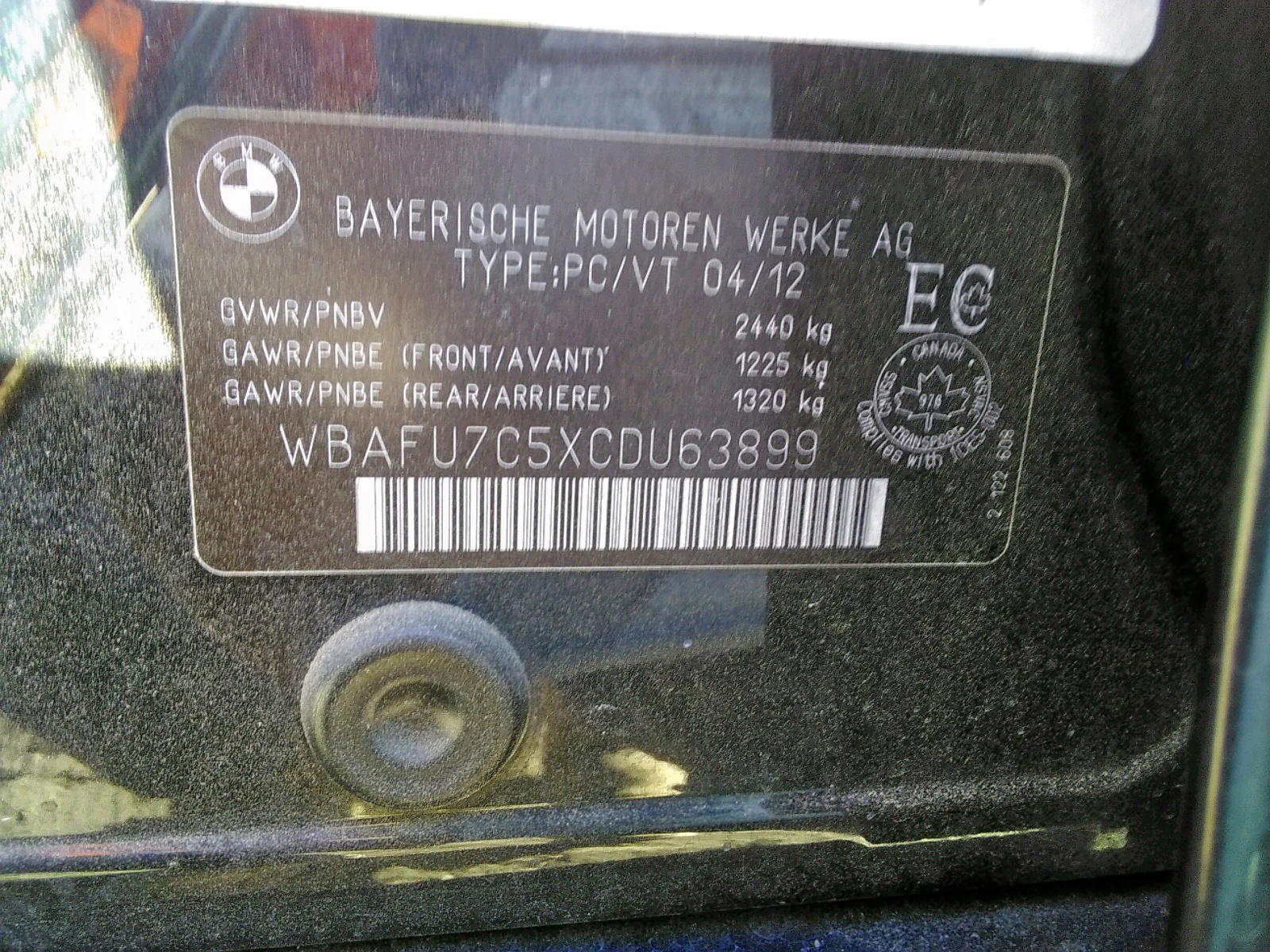 Photo 10 from auction – 2012 BMW 535 XI with VIN WBAFU7C5XCDU63899