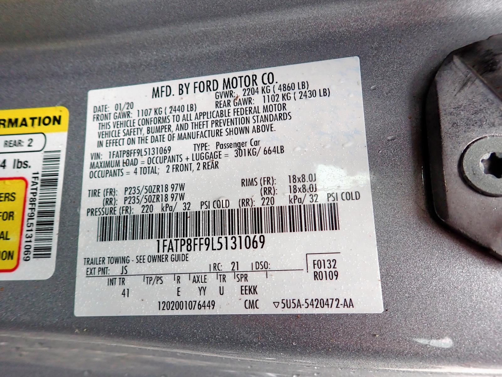 Photo 10 from auction – 2020 FORD MUSTANG GT with VIN 1FATP8FF9L5131069
